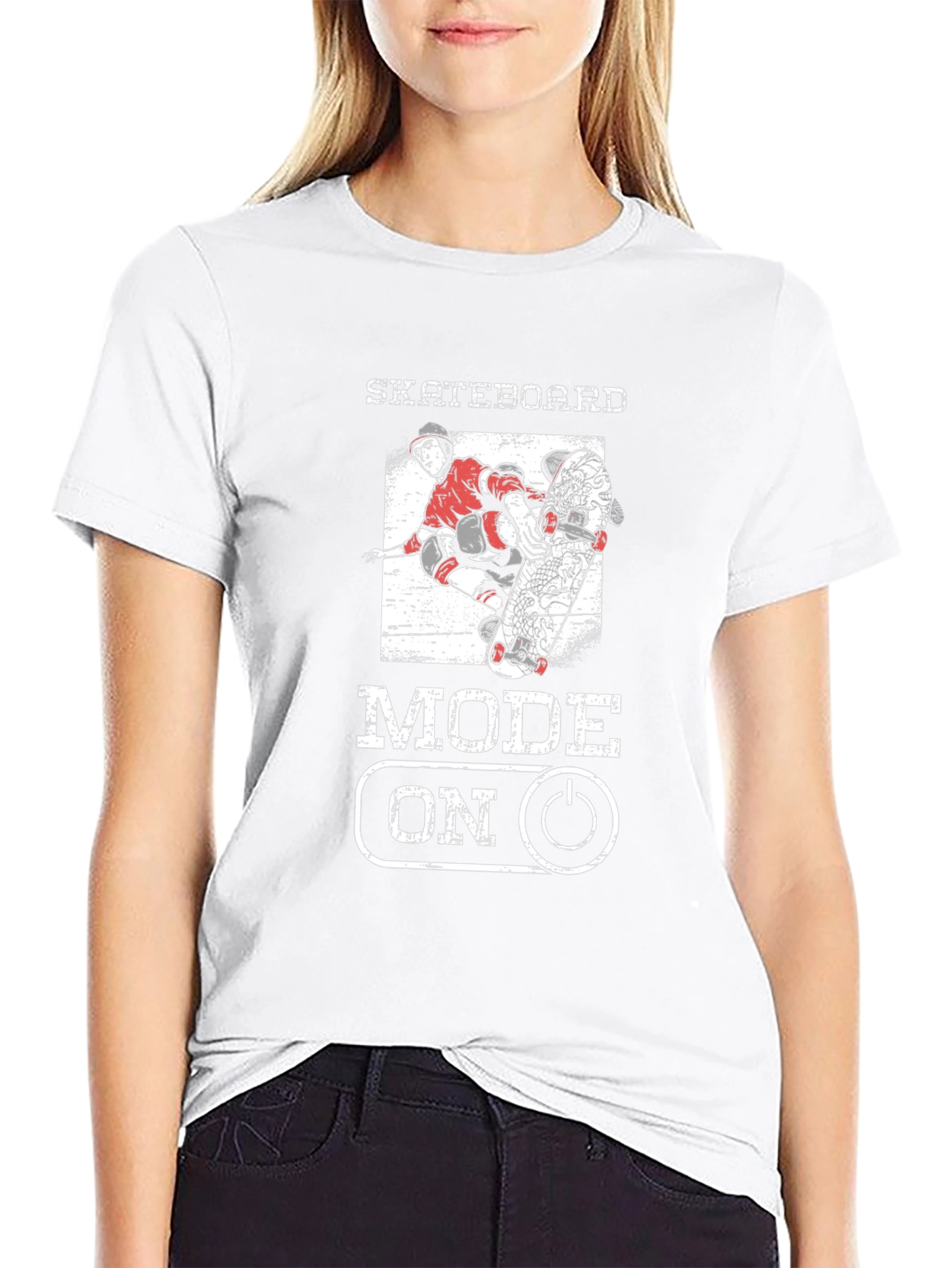 Skateboard Mode On Graphic Tee - Skateboarding T-Shirt