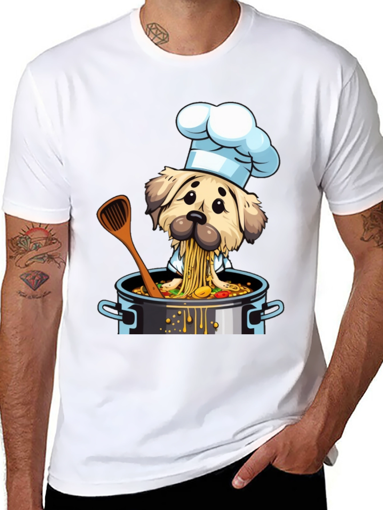 Chef Dog T-Shirt - Funny Cartoon Graphic Tee