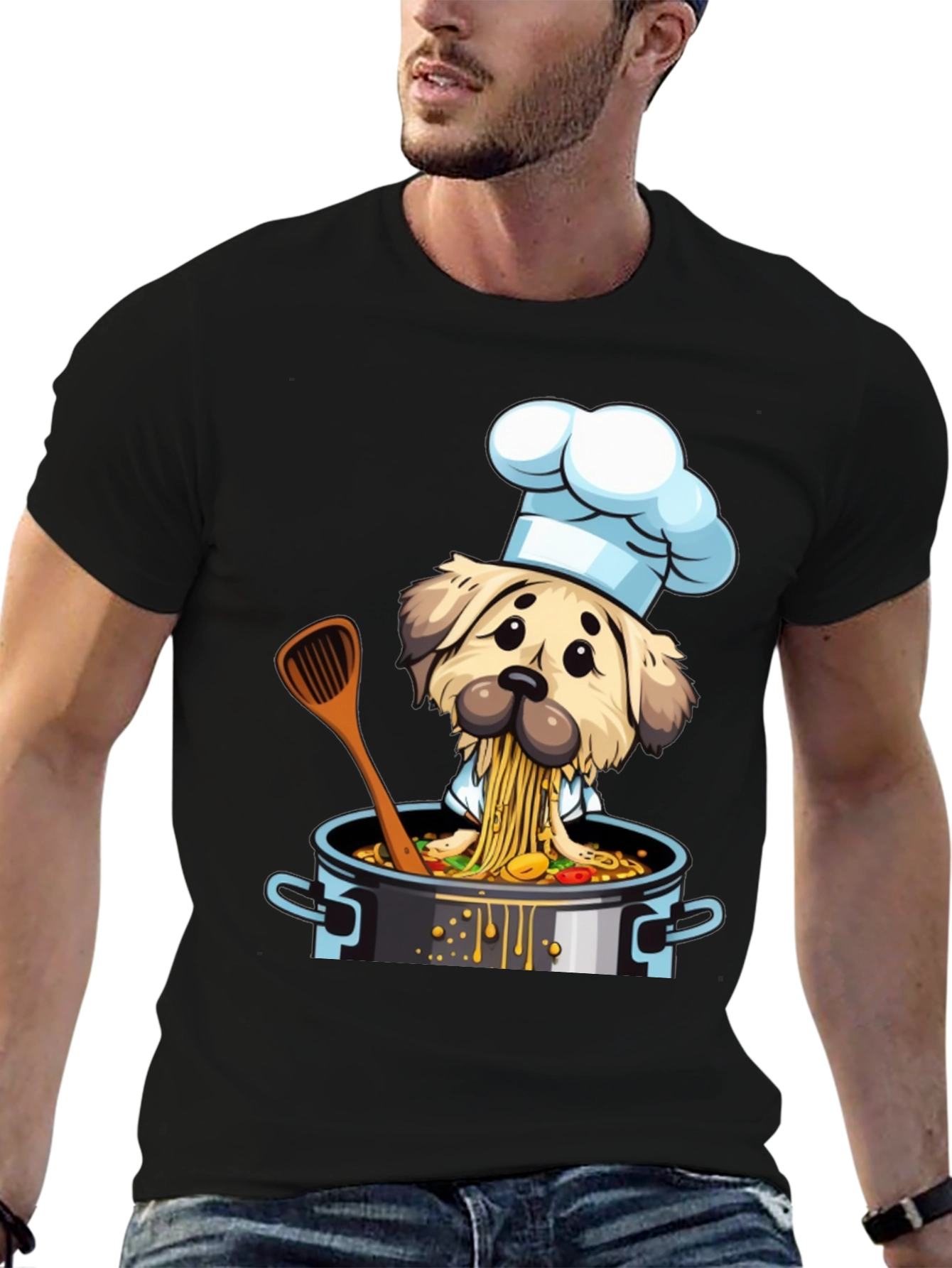 Chef Dog T-Shirt - Funny Cartoon Graphic Tee