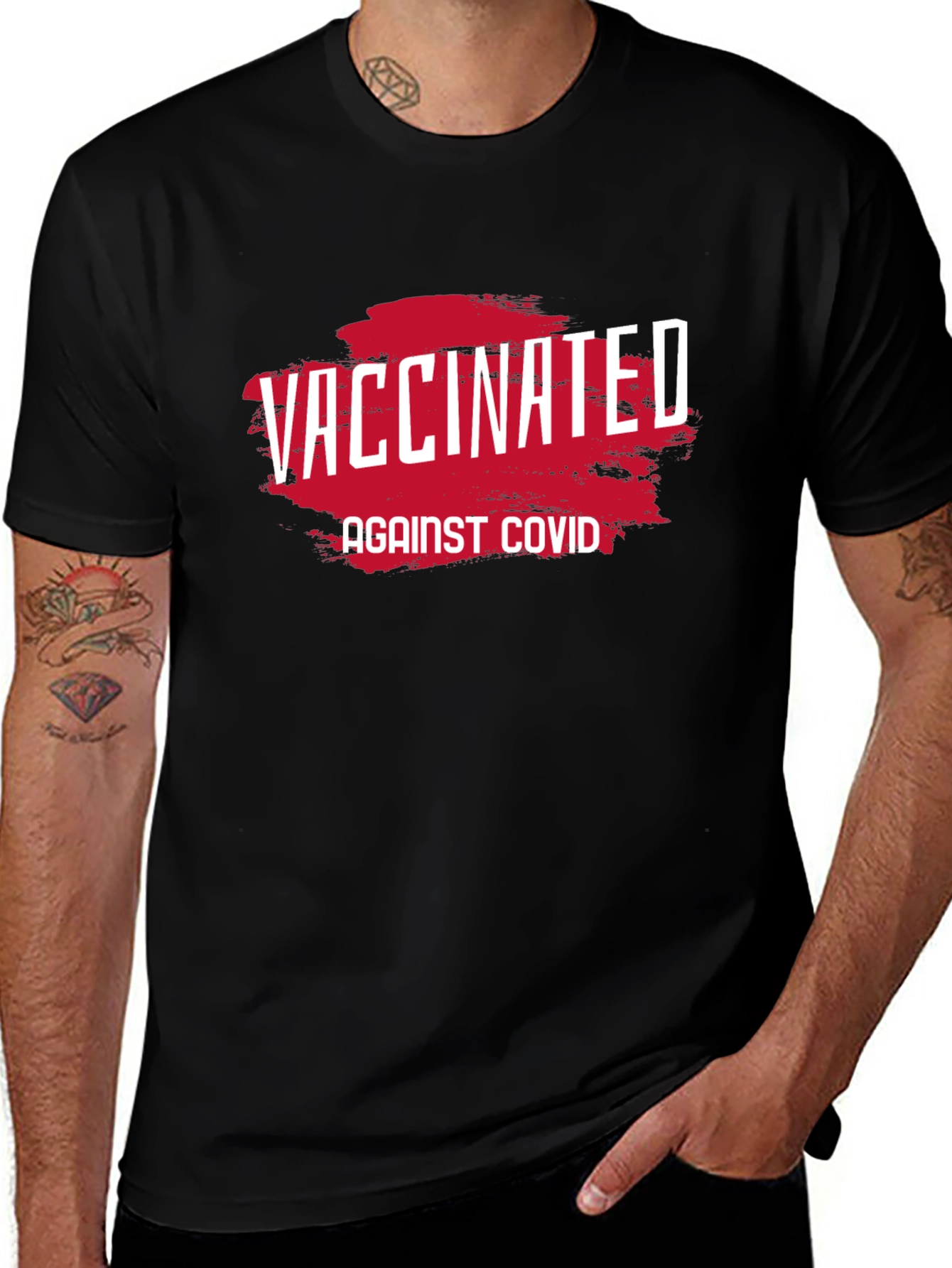 Vaccinated Against COVID T-Shirt - Black