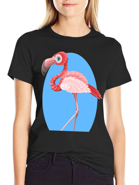 Funny Flamingo Graphic Tee - Black Unisex T-Shirt