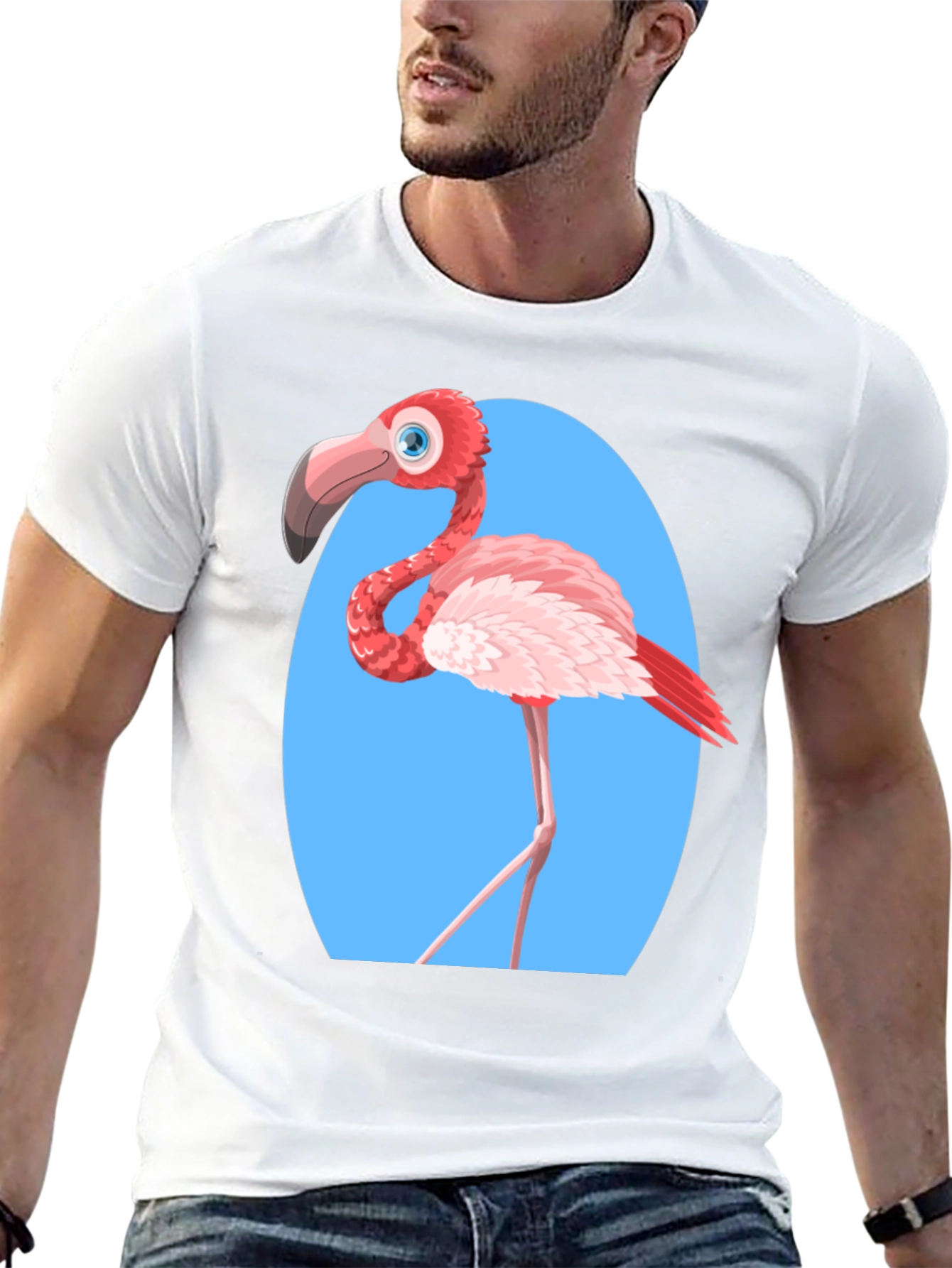 Funny Flamingo Graphic Tee - Black Unisex T-Shirt