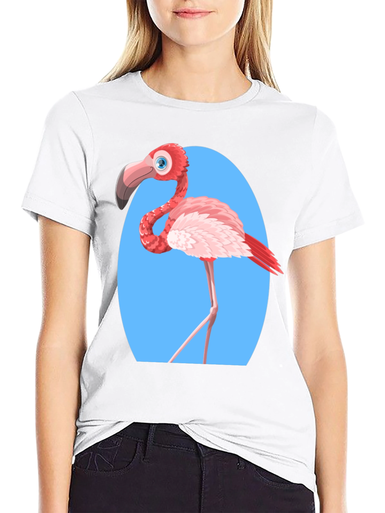 Funny Flamingo Graphic Tee - Black Unisex T-Shirt