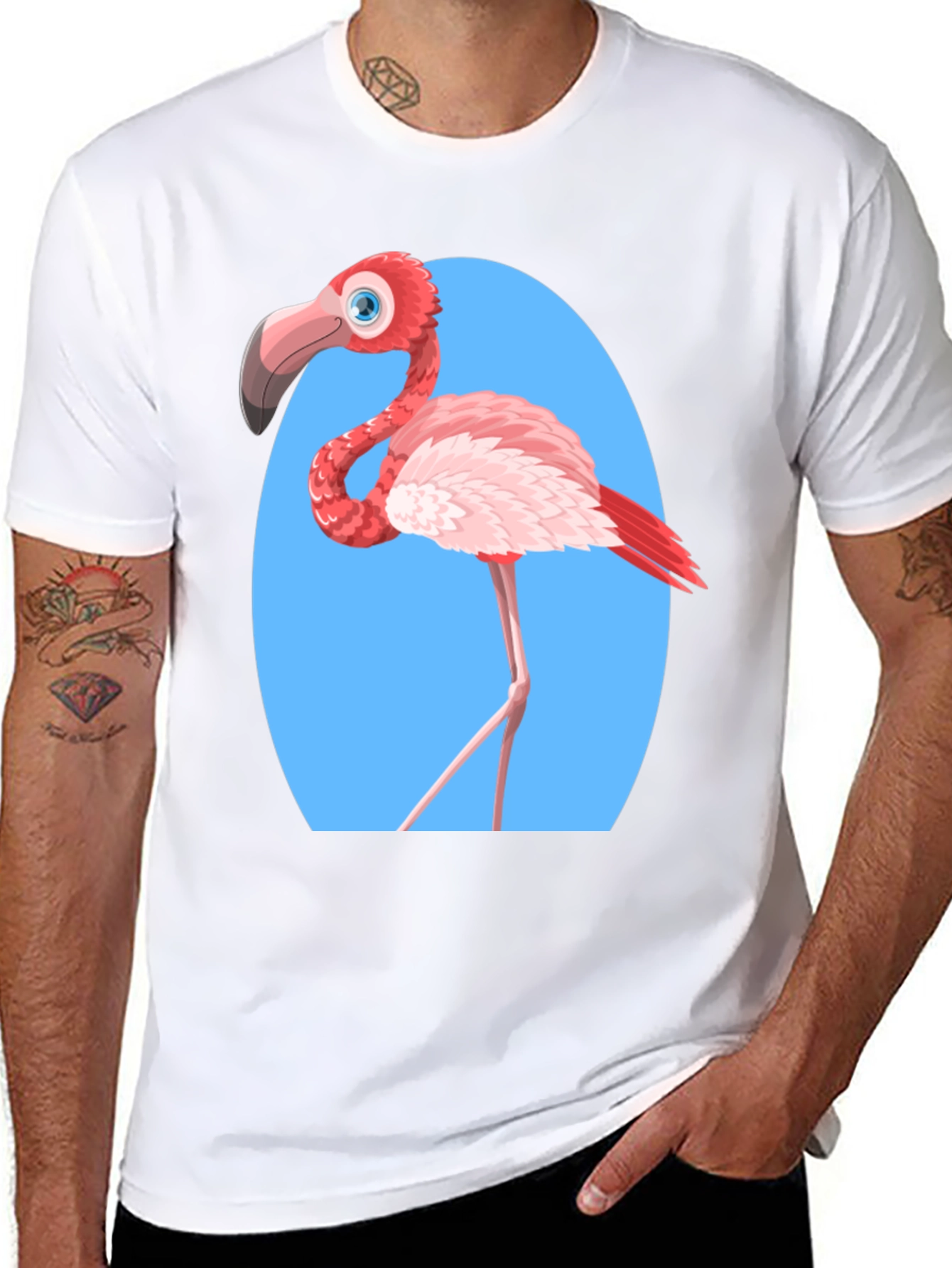 Funny Flamingo Graphic Tee - Black Unisex T-Shirt