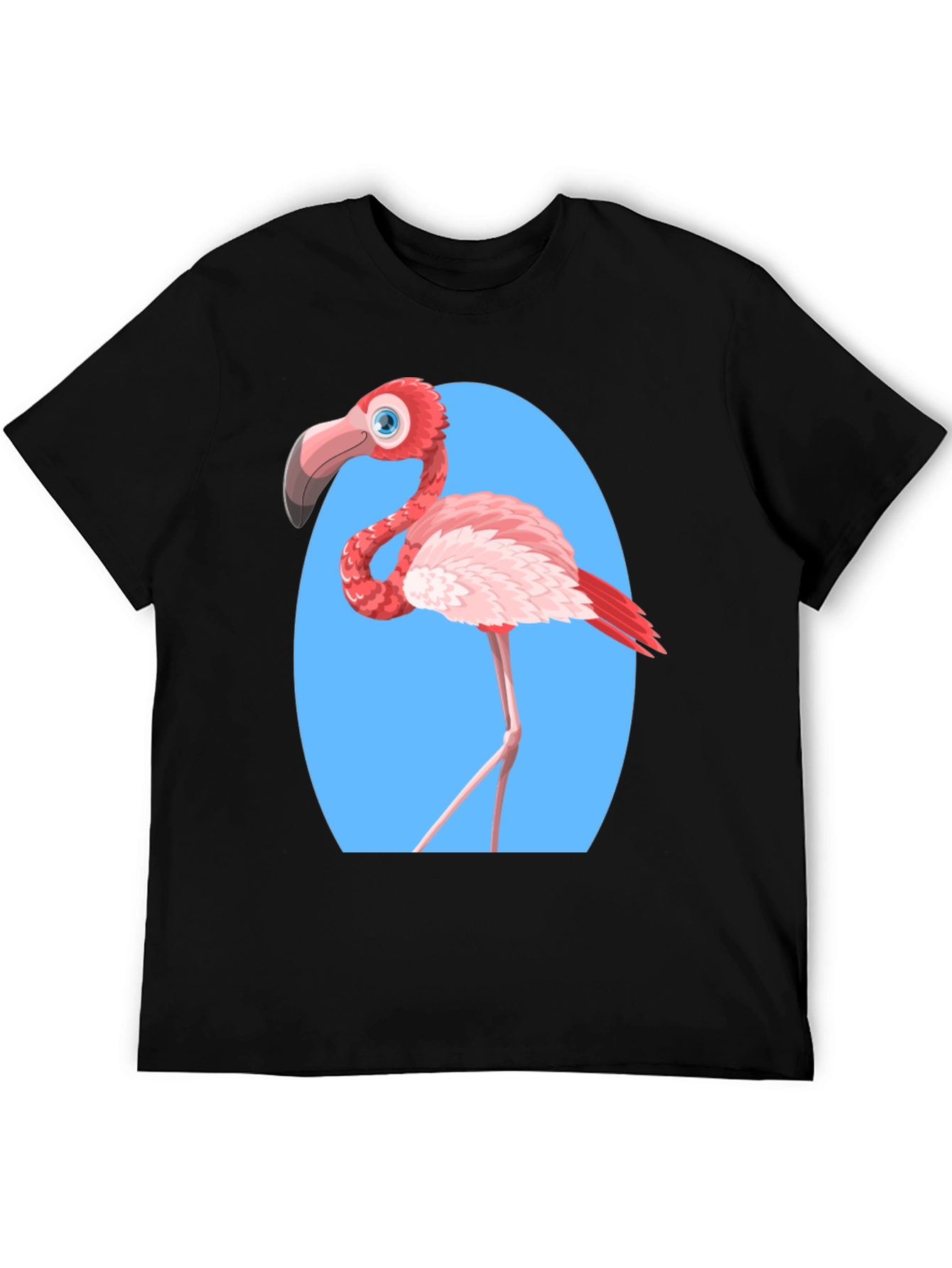 Funny Flamingo Graphic Tee - Black Unisex T-Shirt