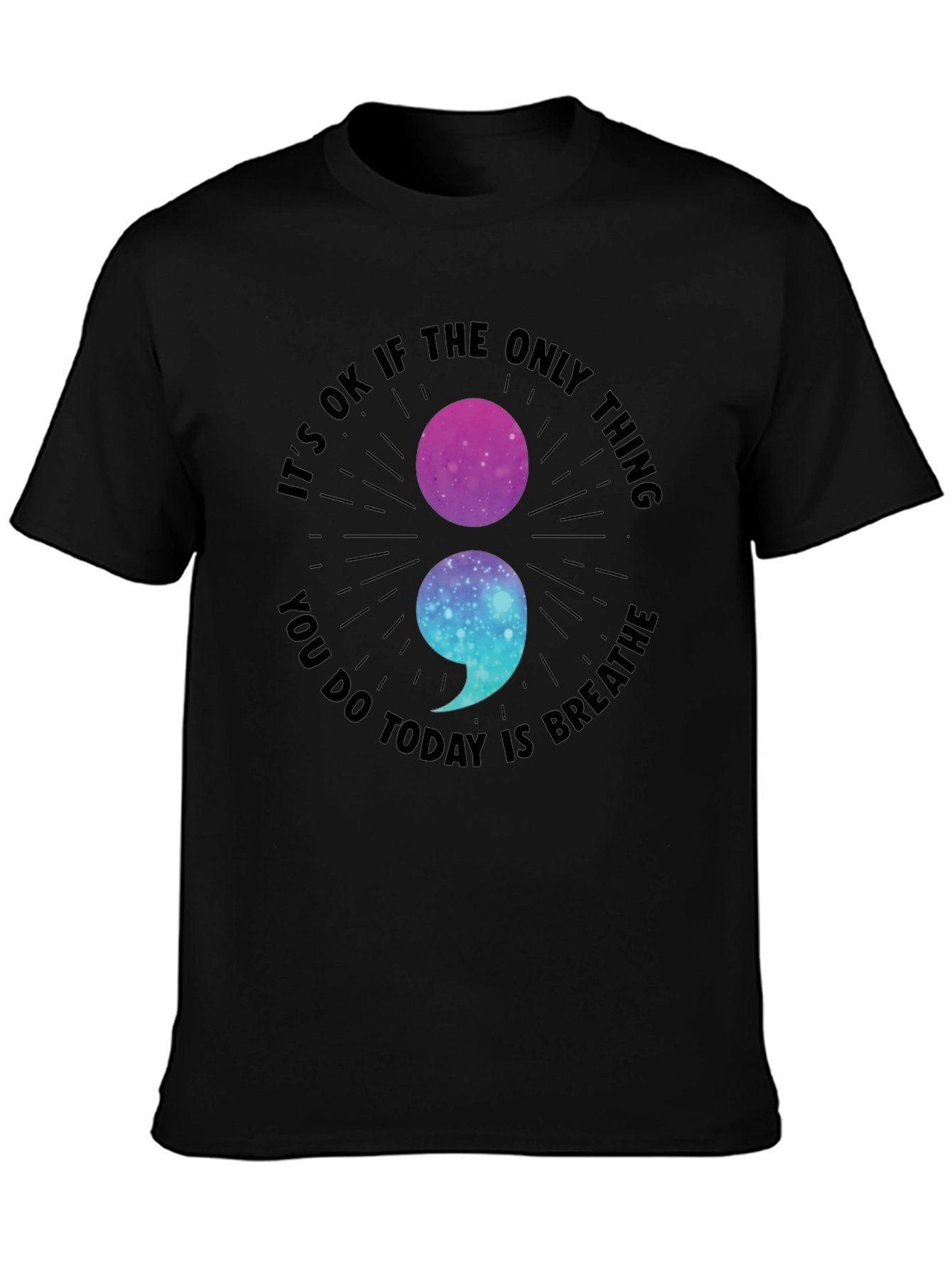 Breathe Galaxy Semicolon Graphic Tee - Stay Strong