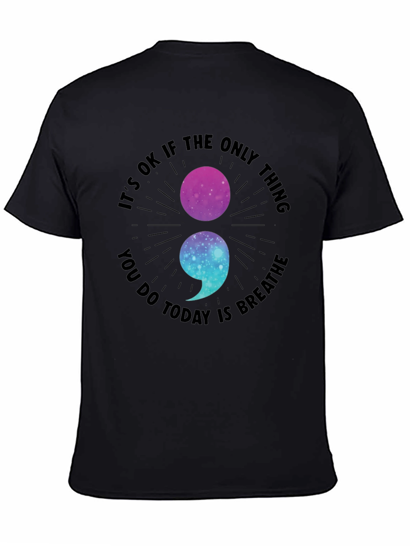 Breathe Galaxy Semicolon Graphic Tee - Stay Strong