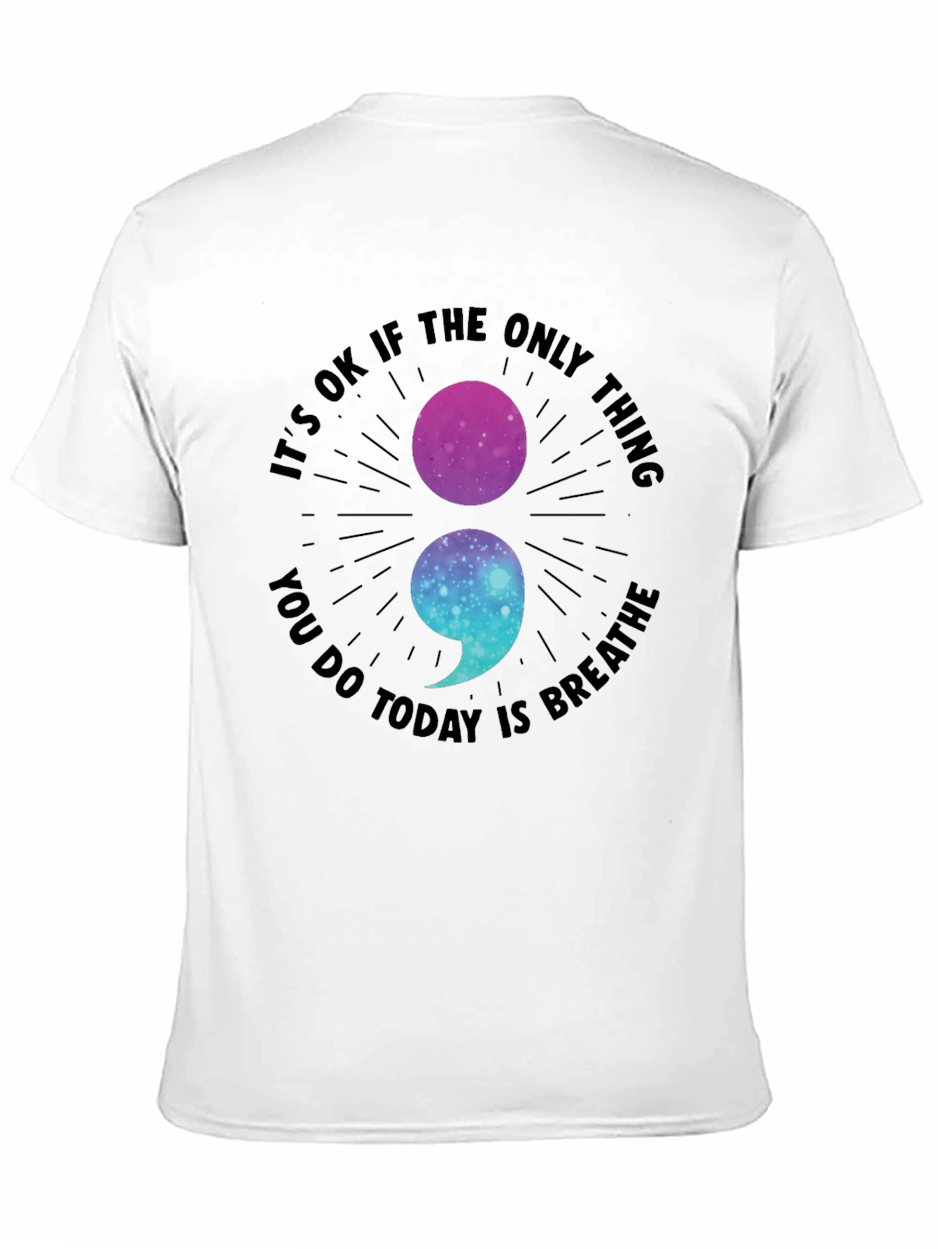 Breathe Galaxy Semicolon Graphic Tee - Stay Strong