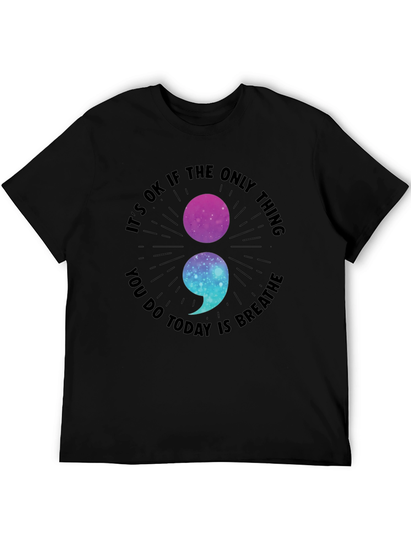Breathe Galaxy Semicolon Graphic Tee - Stay Strong