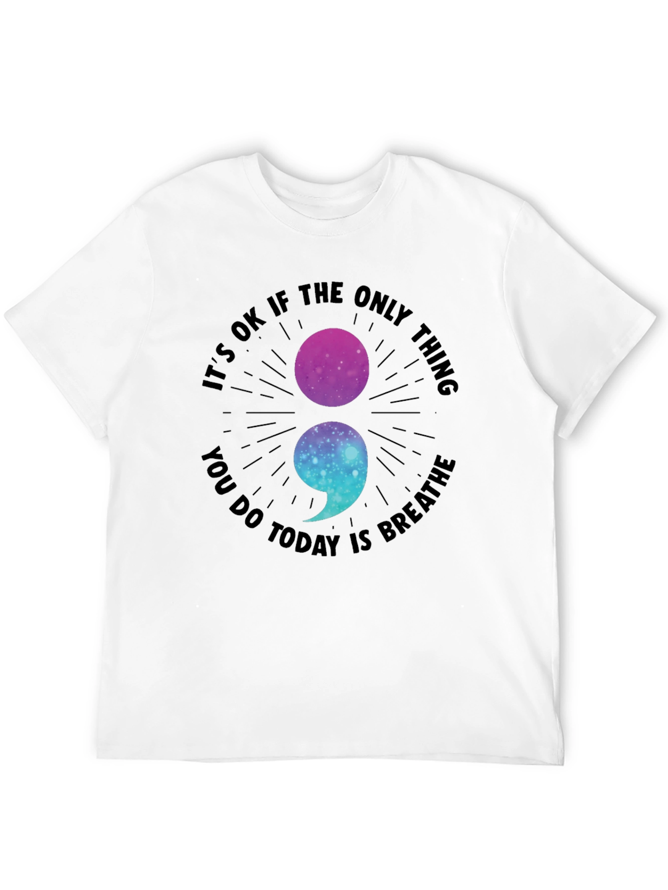 Breathe Galaxy Semicolon Graphic Tee - Stay Strong