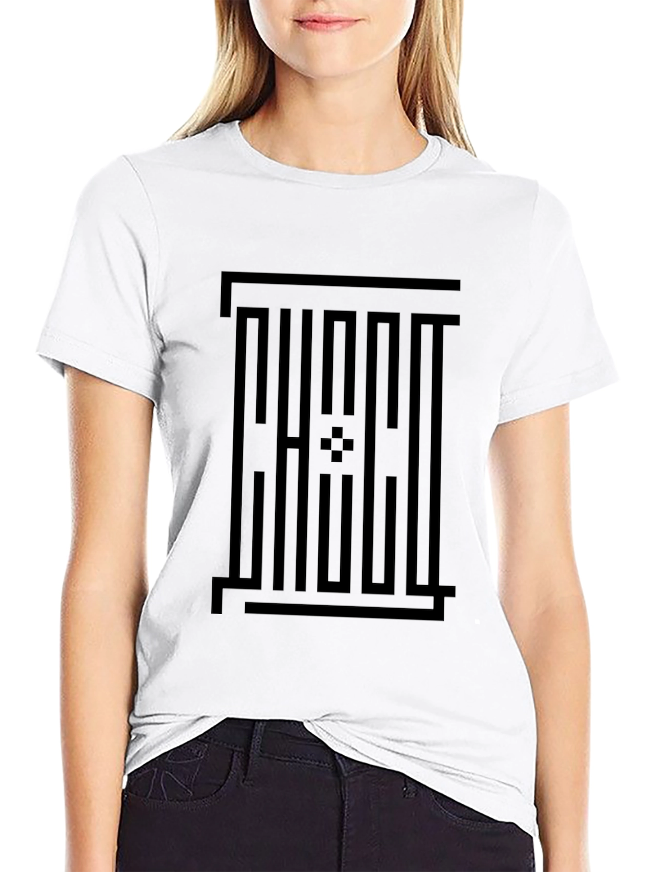Minimalist Geometric Black Graphic Tee