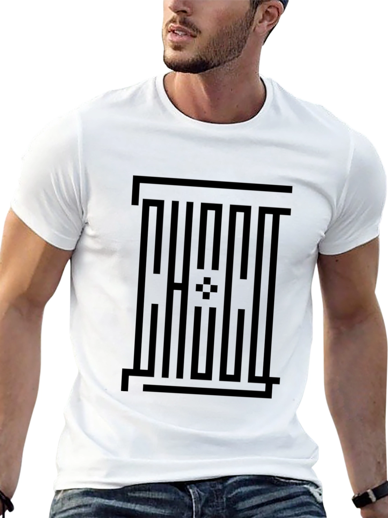 Minimalist Geometric Black Graphic Tee