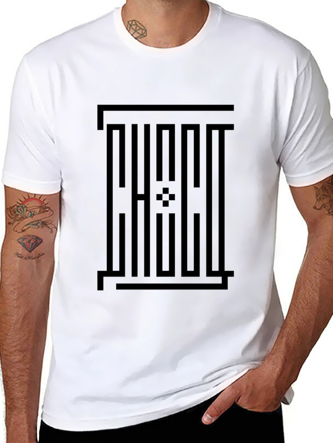 Minimalist Geometric Black Graphic Tee