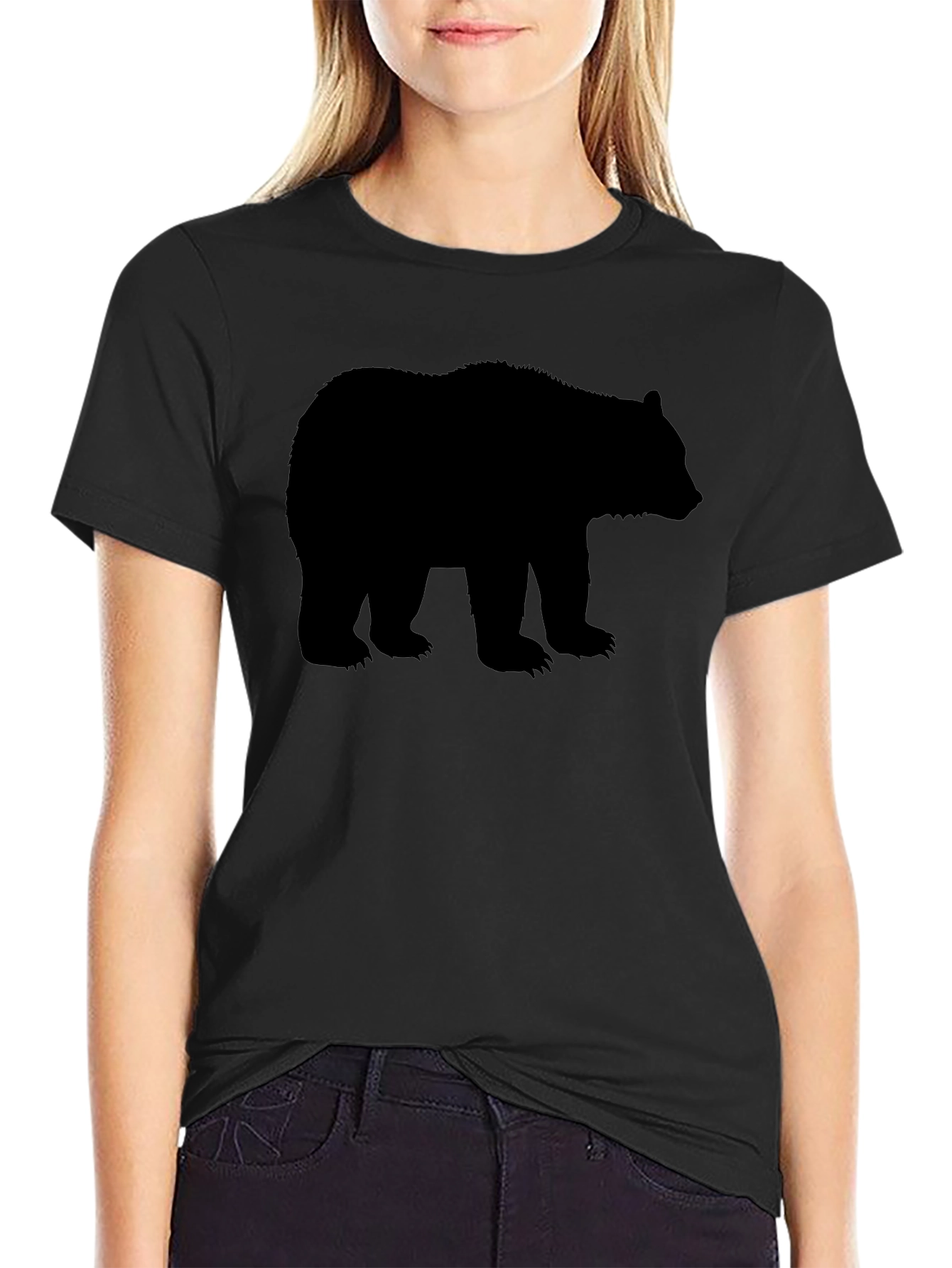 Bear Silhouette Graphic T-Shirt - Mens Black Tee