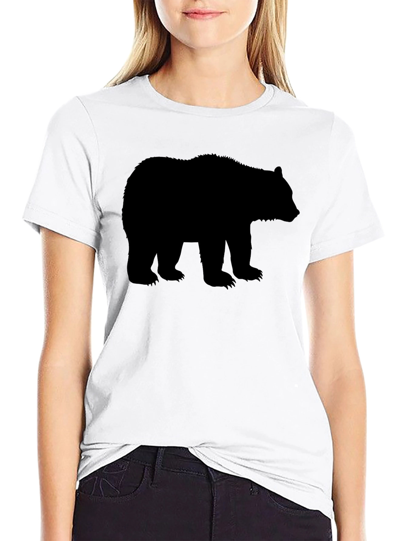 Bear Silhouette Graphic T-Shirt - Mens Black Tee