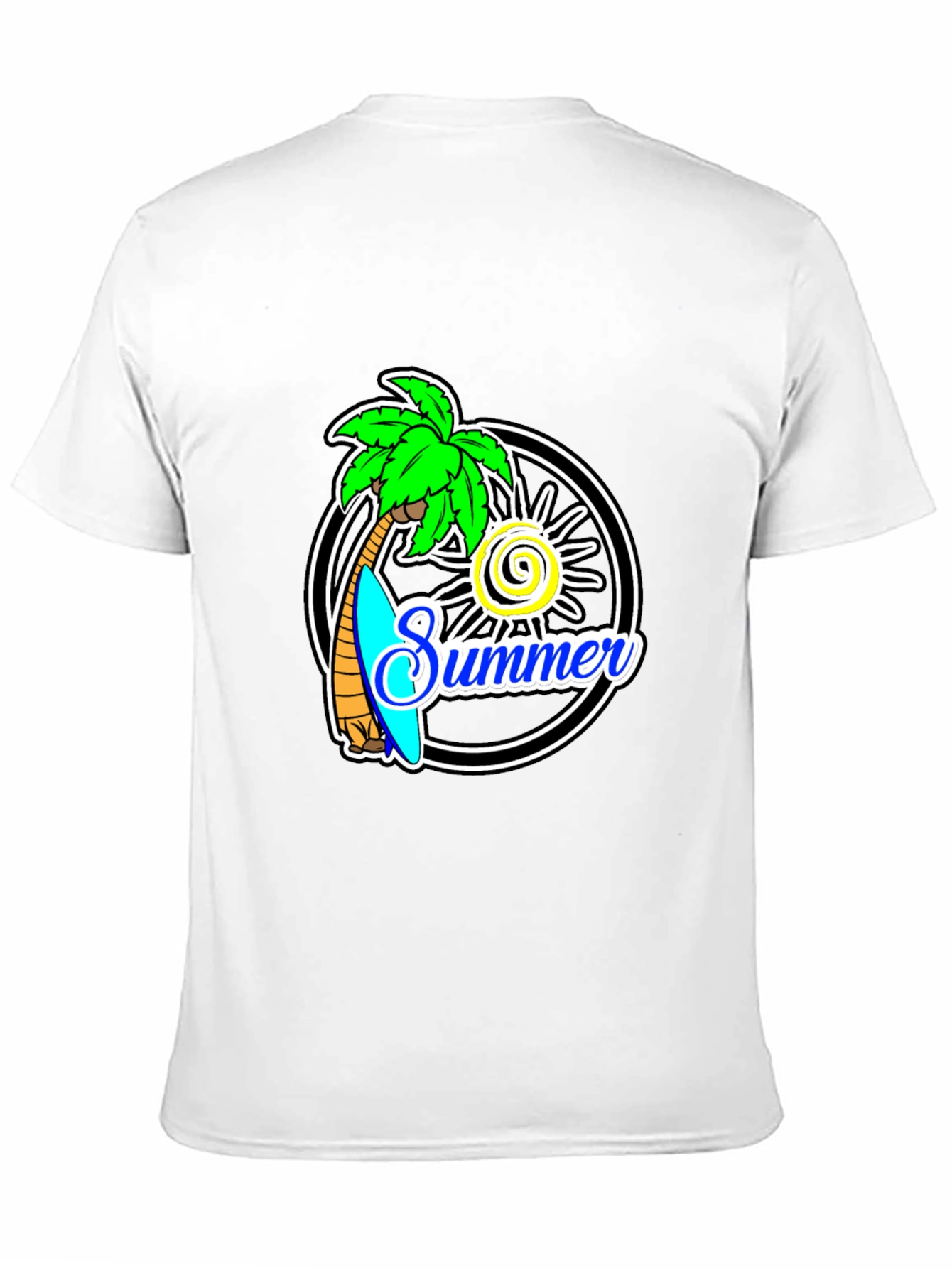 Summer Palm Tree Graphic Black T-Shirt