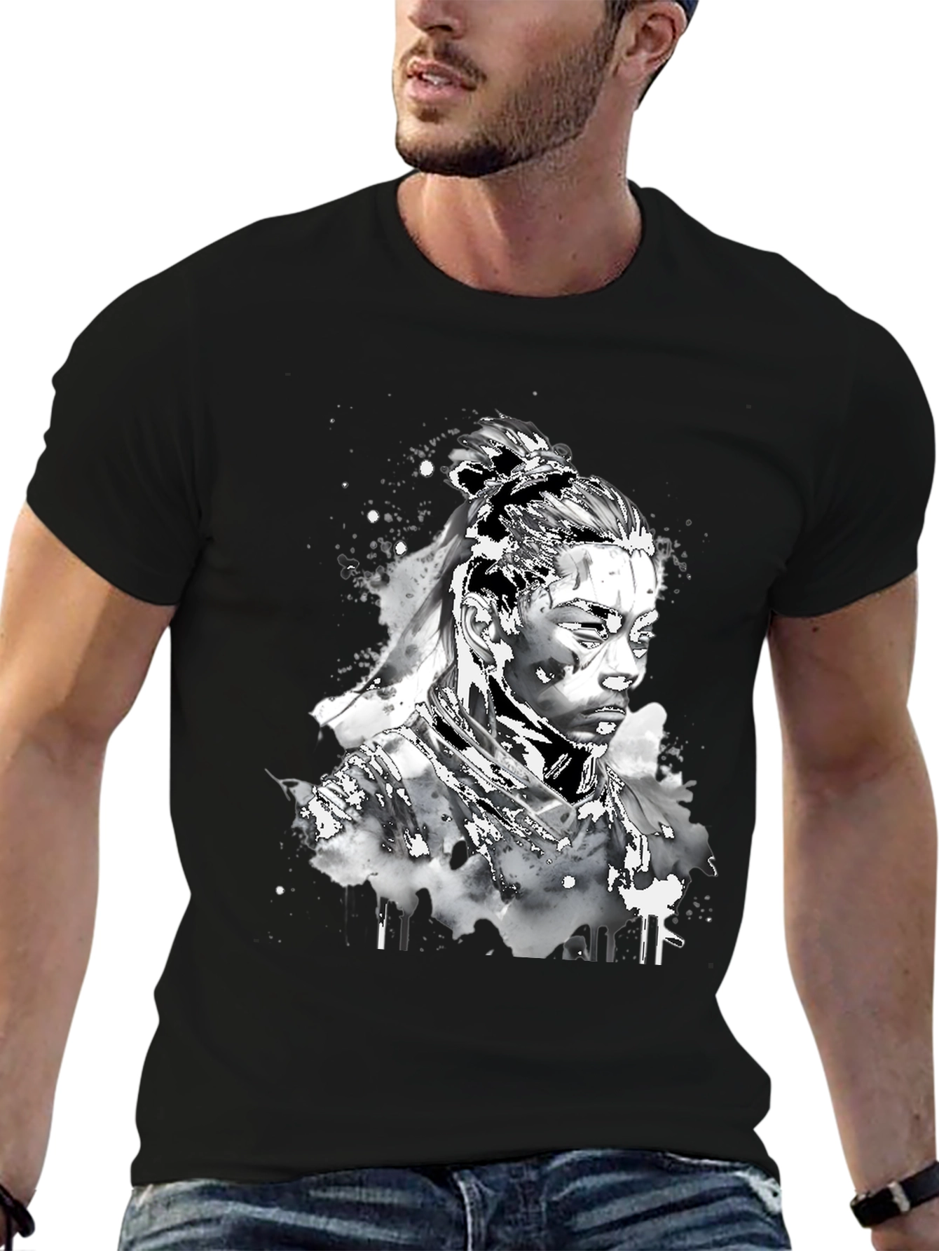 Black T-Shirt with Black Panther Graphic