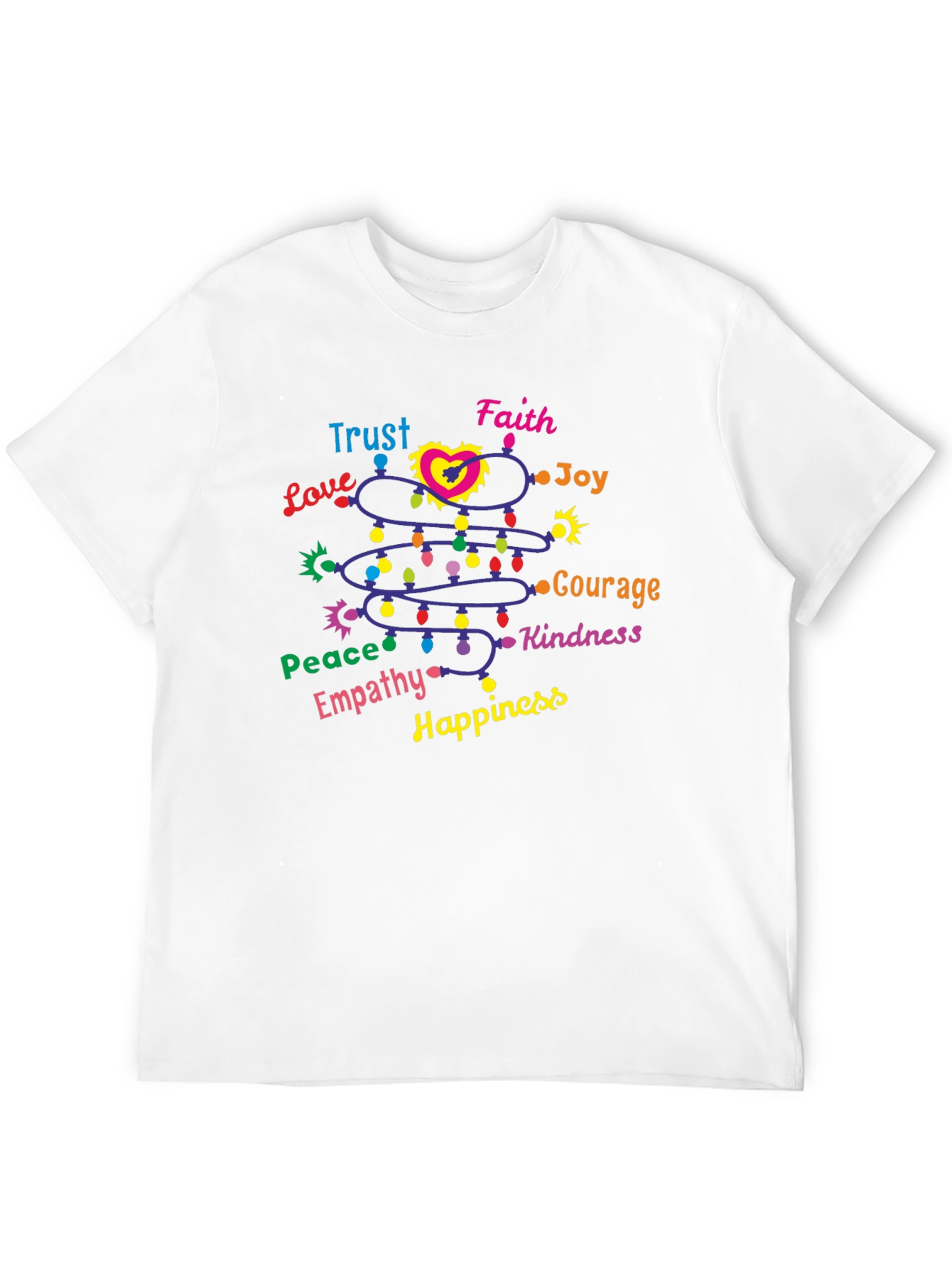 Heart & Love Graphic Black T-Shirt