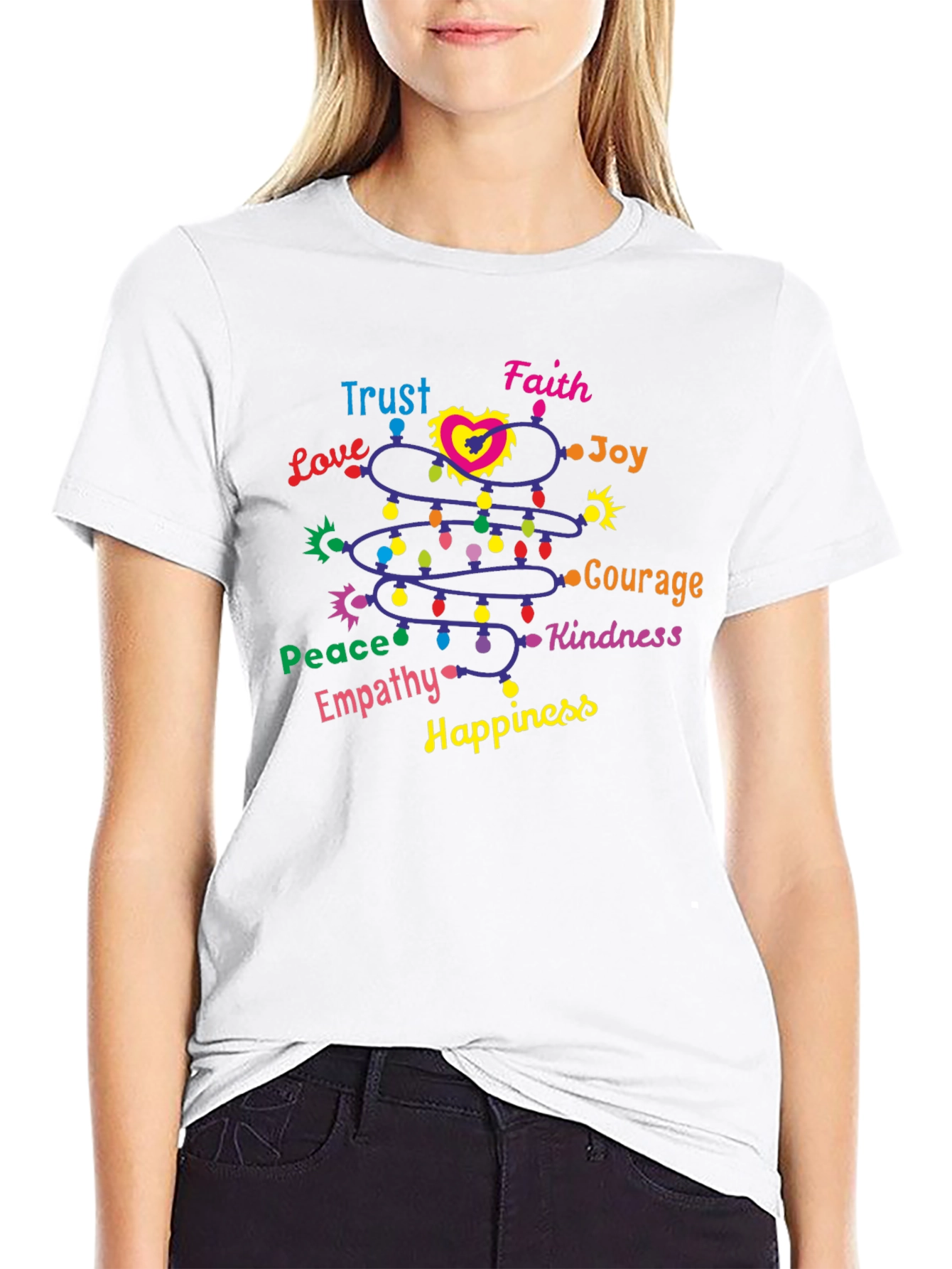 Heart & Love Graphic Black T-Shirt