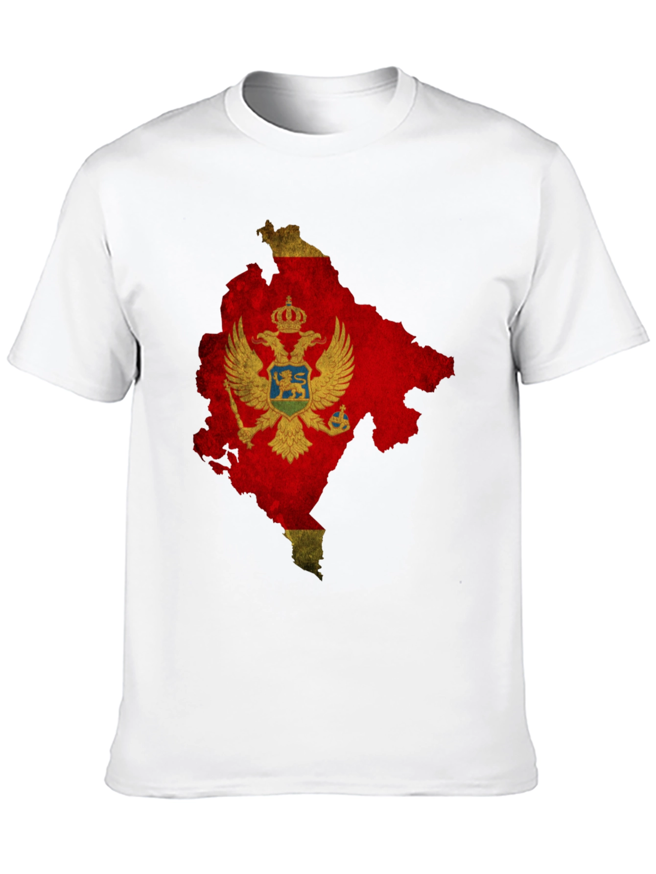 Montenegro Flag Map T-Shirt - Black Cotton Tee