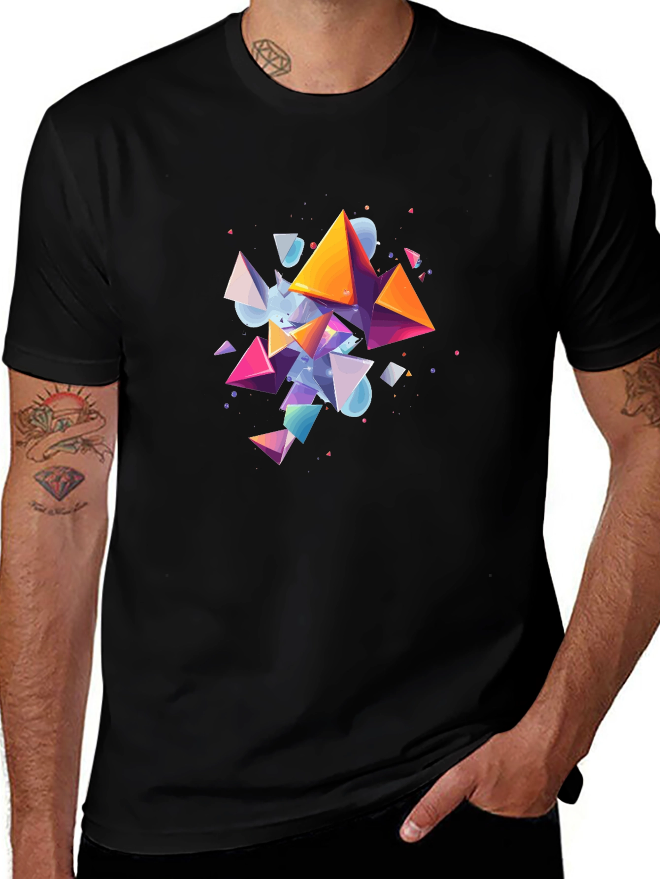 Geometric Prism T-Shirt - Abstract Art Tee