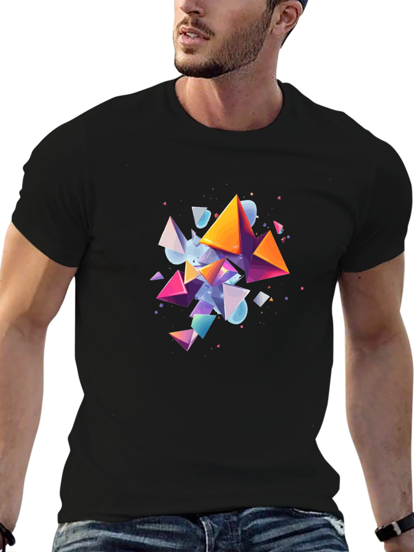 Geometric Prism T-Shirt - Abstract Art Tee