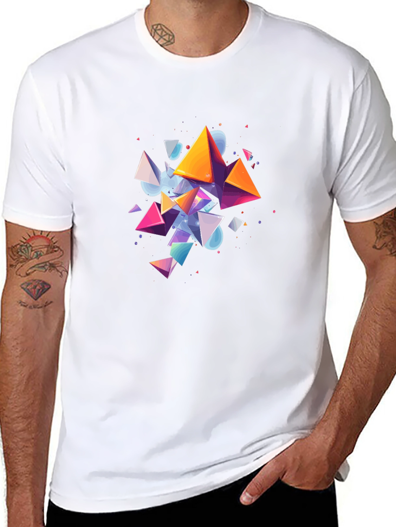 Geometric Prism T-Shirt - Abstract Art Tee