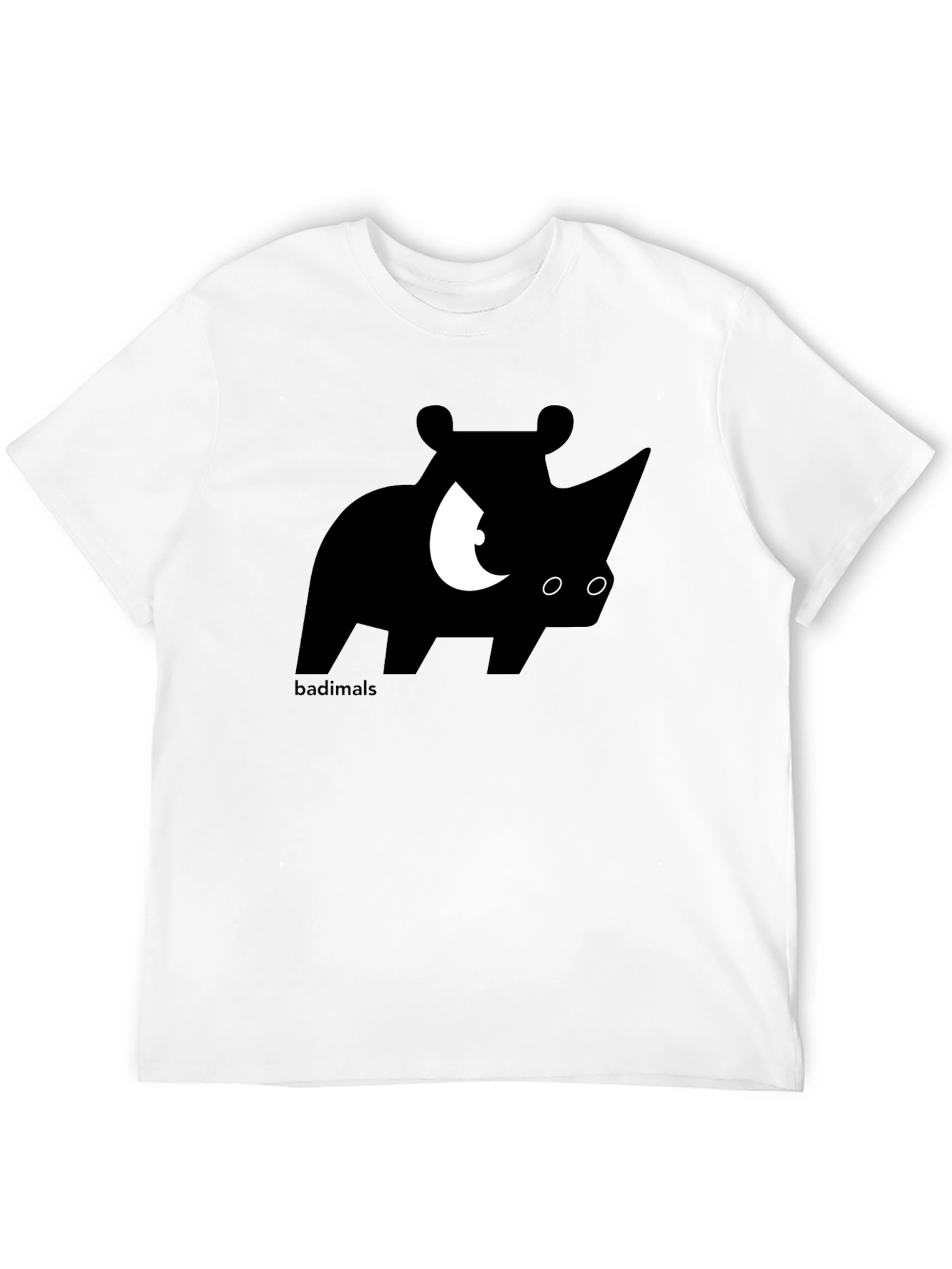 Rhinoceros Graphic Print Black T-Shirt