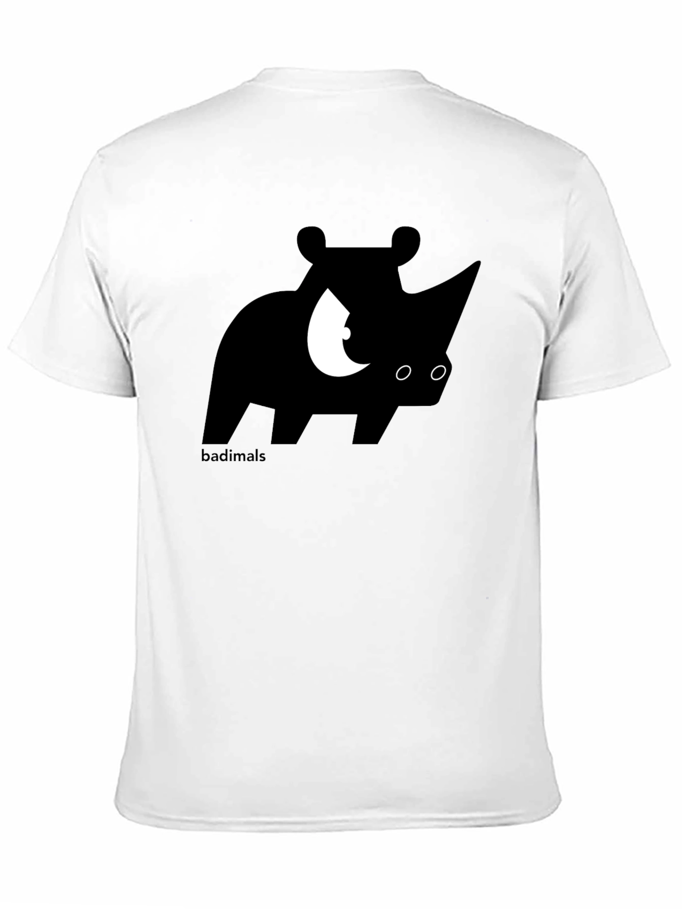 Rhinoceros Graphic Print Black T-Shirt