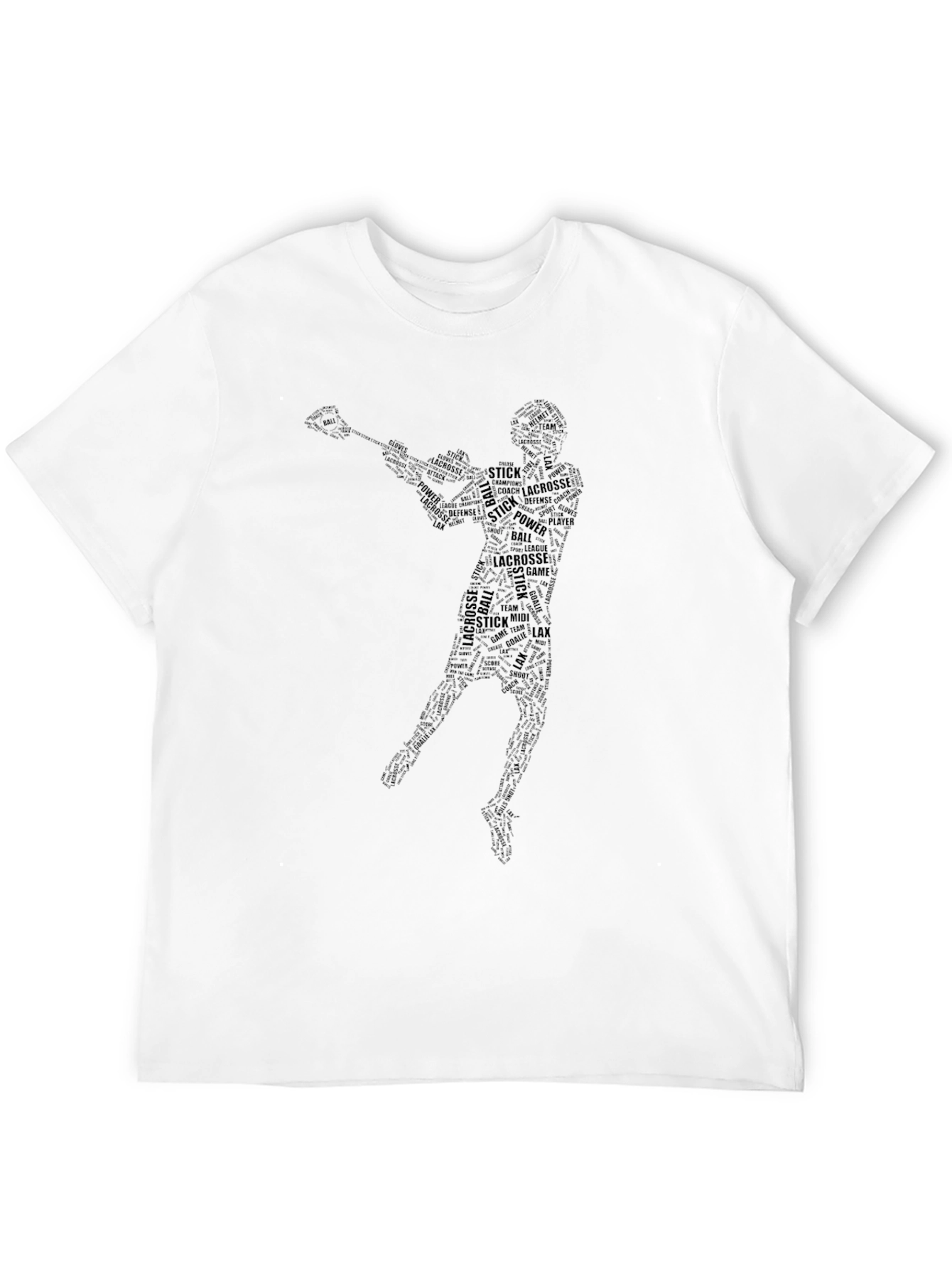 Lacrosse Word Art Black T-Shirt for Men