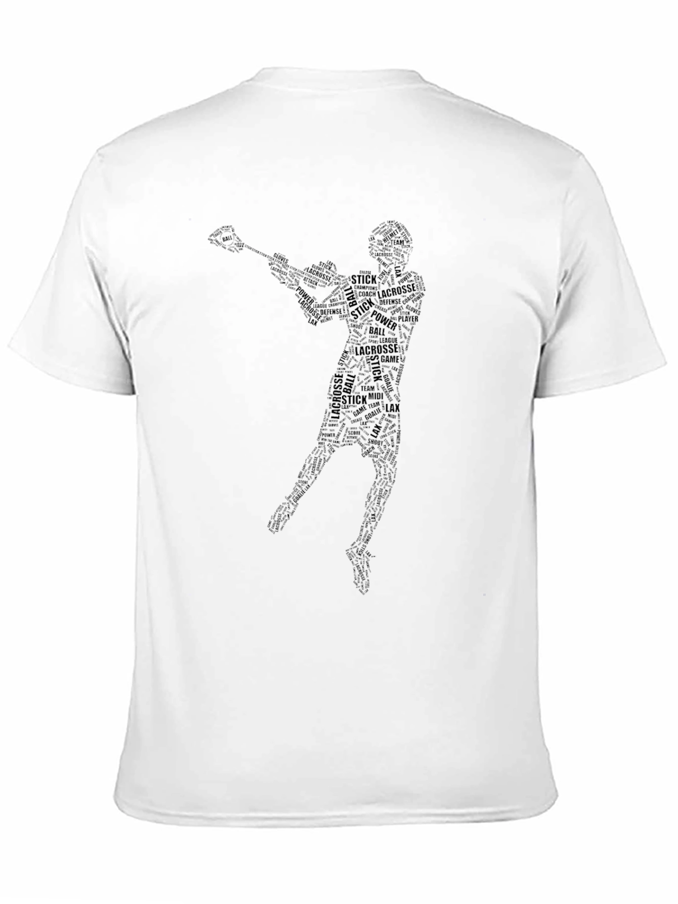Lacrosse Word Art Black T-Shirt for Men