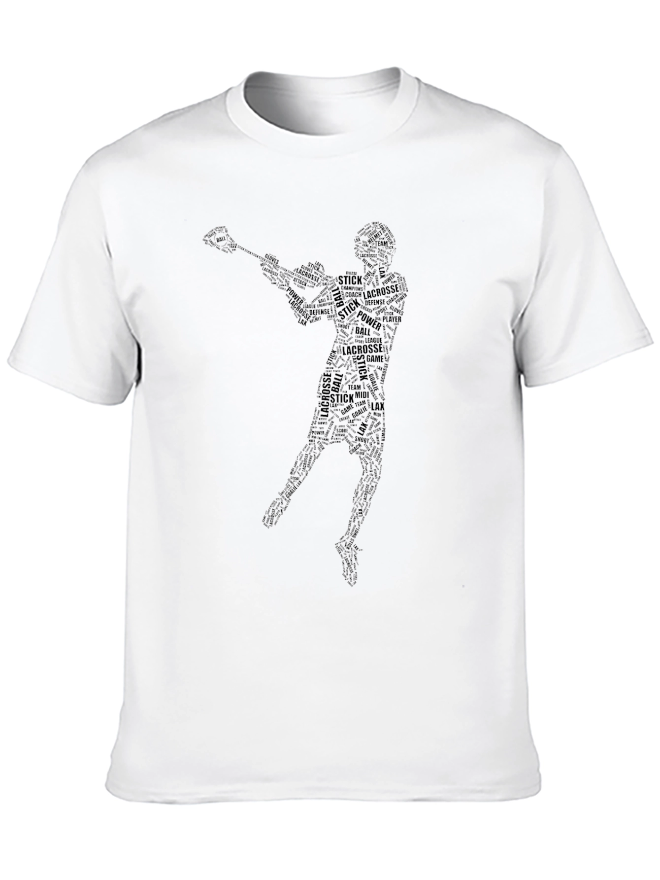 Lacrosse Word Art Black T-Shirt for Men