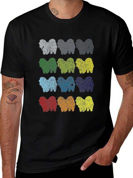 Colorful Chow Chow Pop Art Graphic T-Shirt