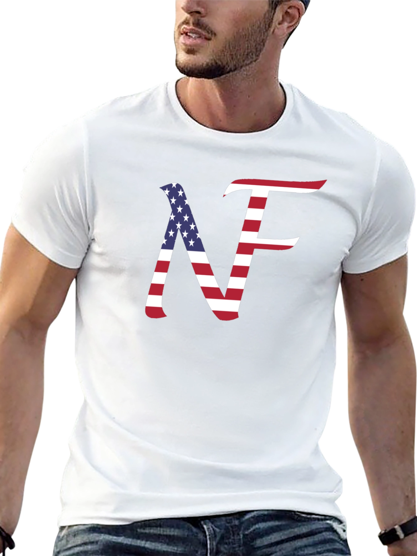 USA Flag NF T-Shirt Patriotic Design