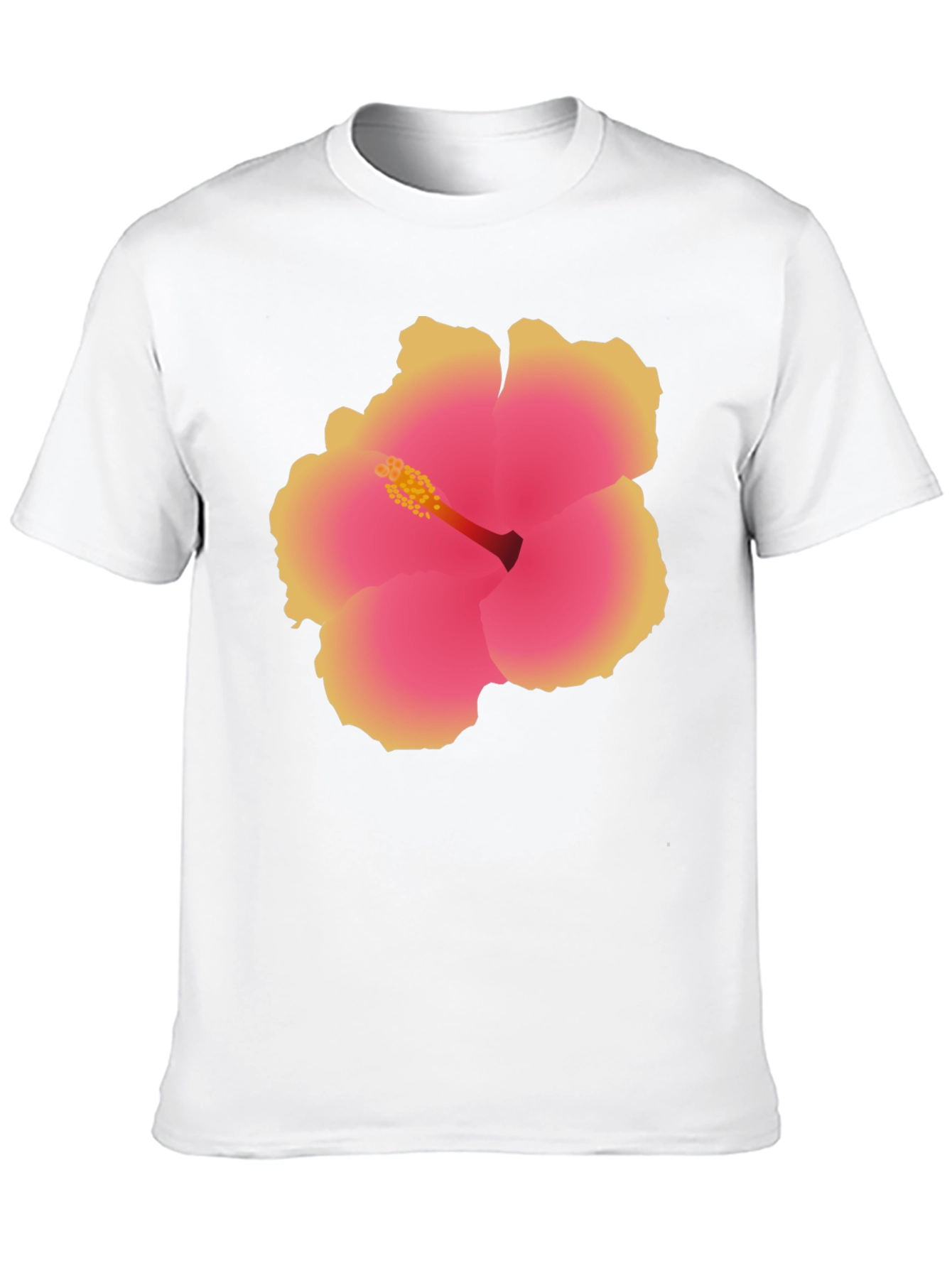 Tropical Hibiscus Flower Graphic Tee - Black