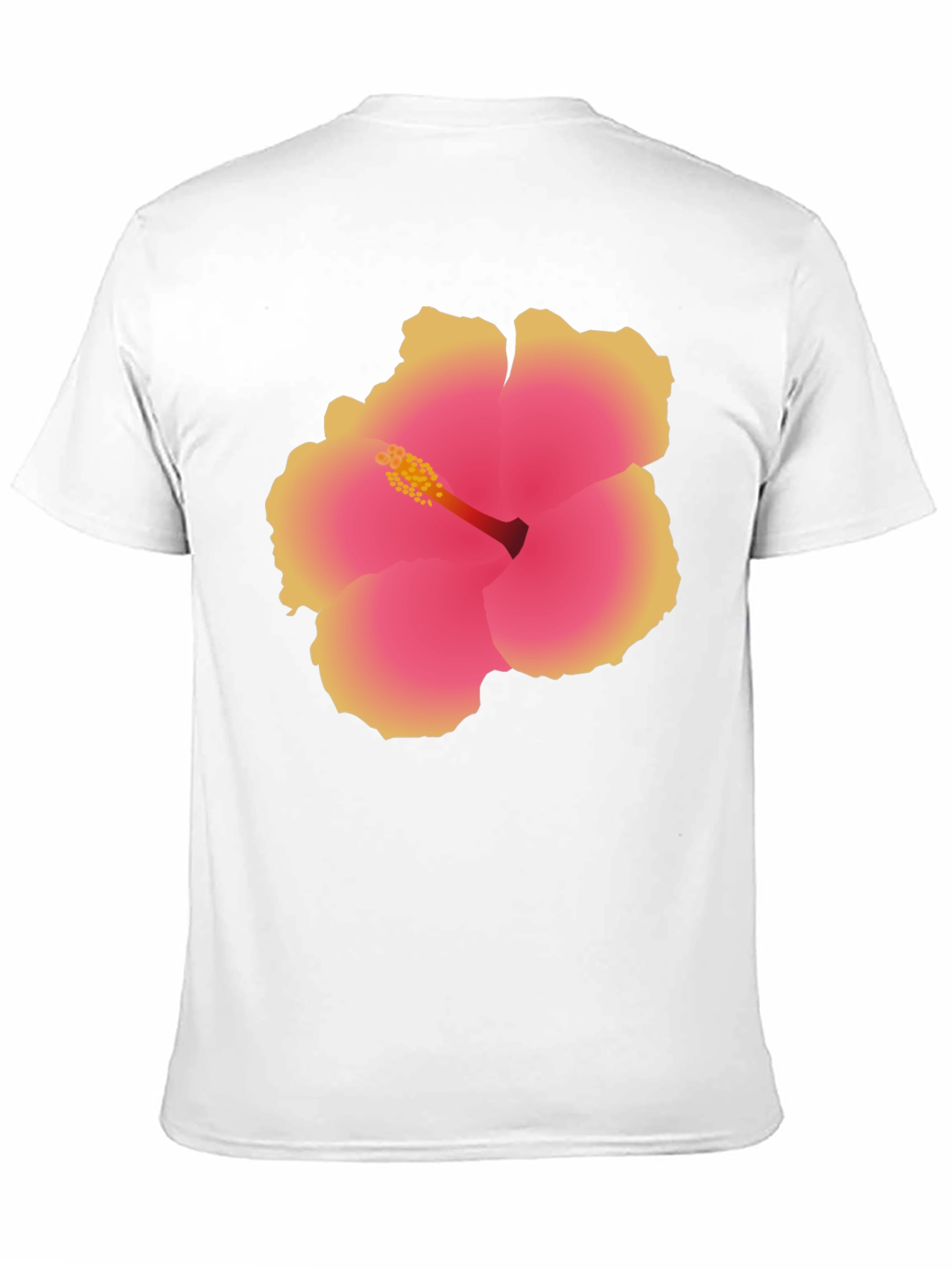 Tropical Hibiscus Flower Graphic Tee - Black