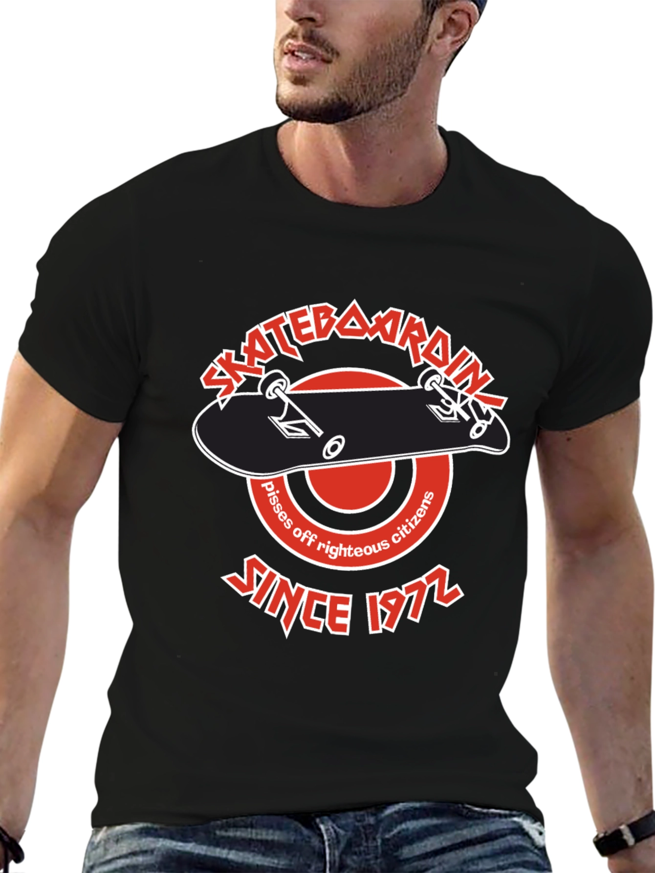 Skateboarding Since 1972 Black T-Shirt