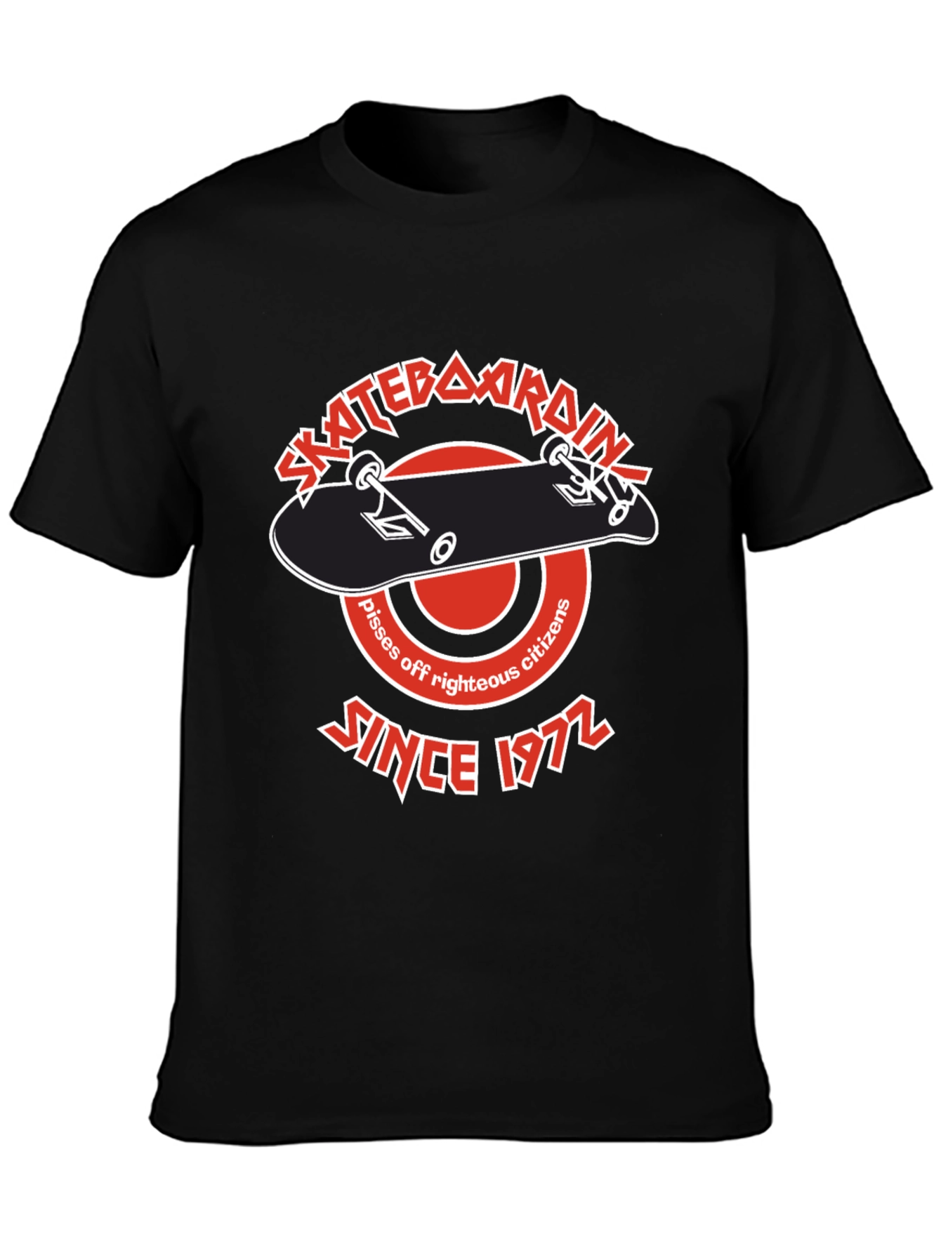 Skateboarding Since 1972 Black T-Shirt