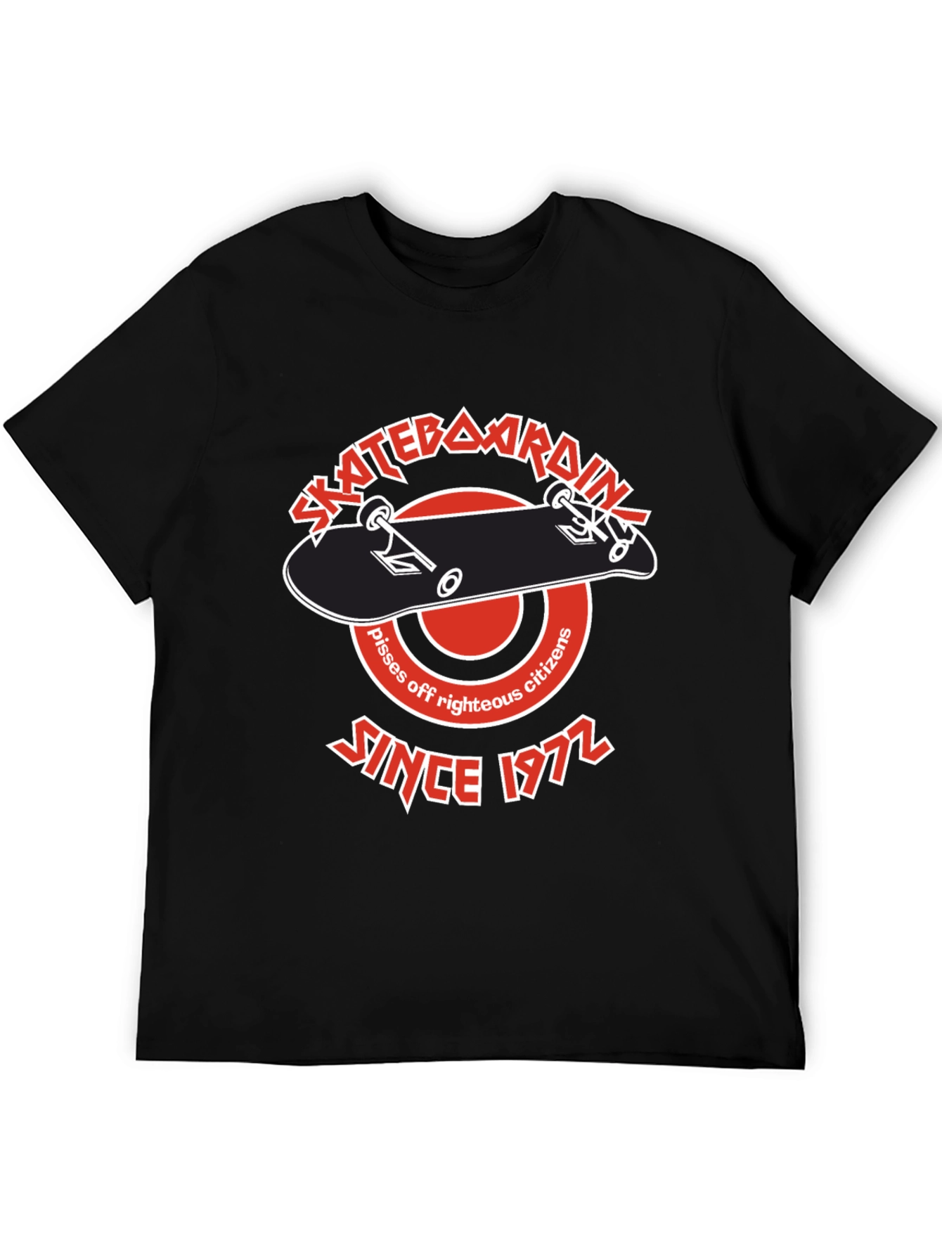 Skateboarding Since 1972 Black T-Shirt