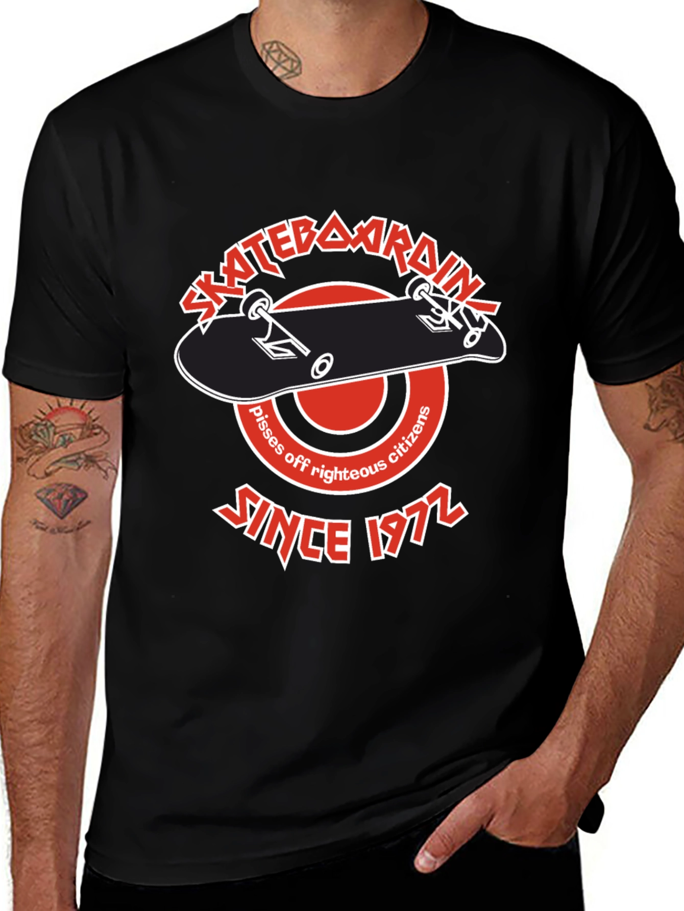Skateboarding Since 1972 Black T-Shirt