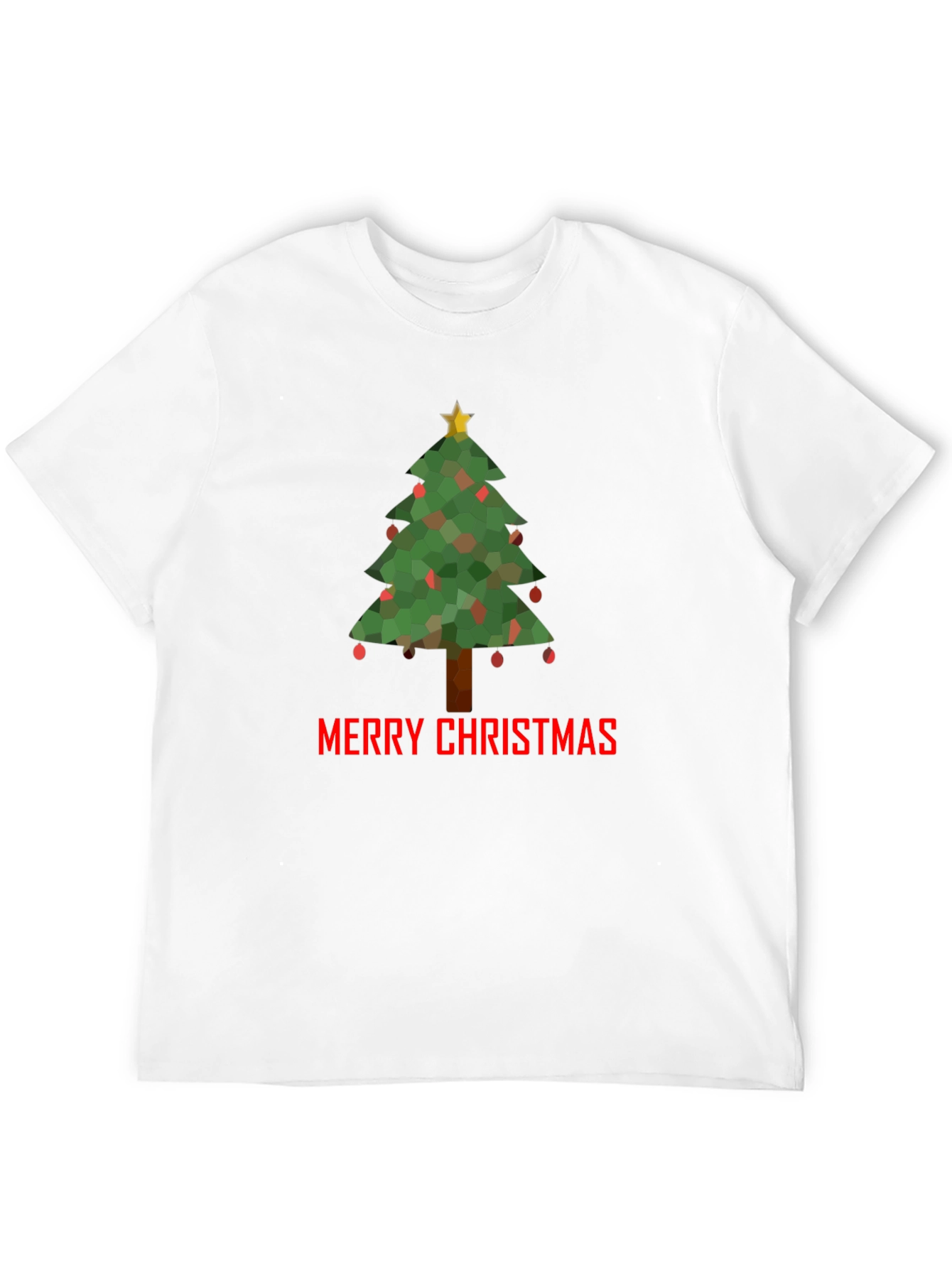 Merry Christmas Tree Graphic T-Shirt