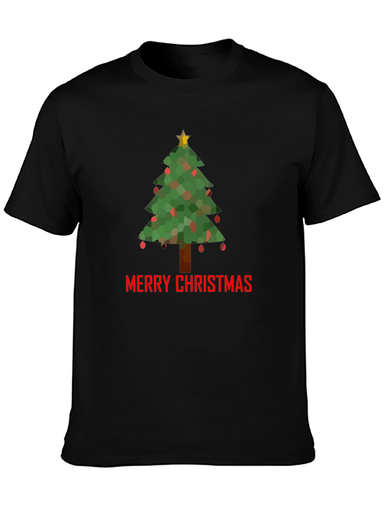 Merry Christmas Tree Graphic T-Shirt