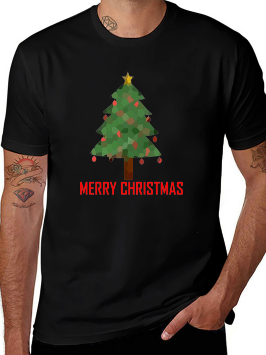 Merry Christmas Tree Graphic T-Shirt