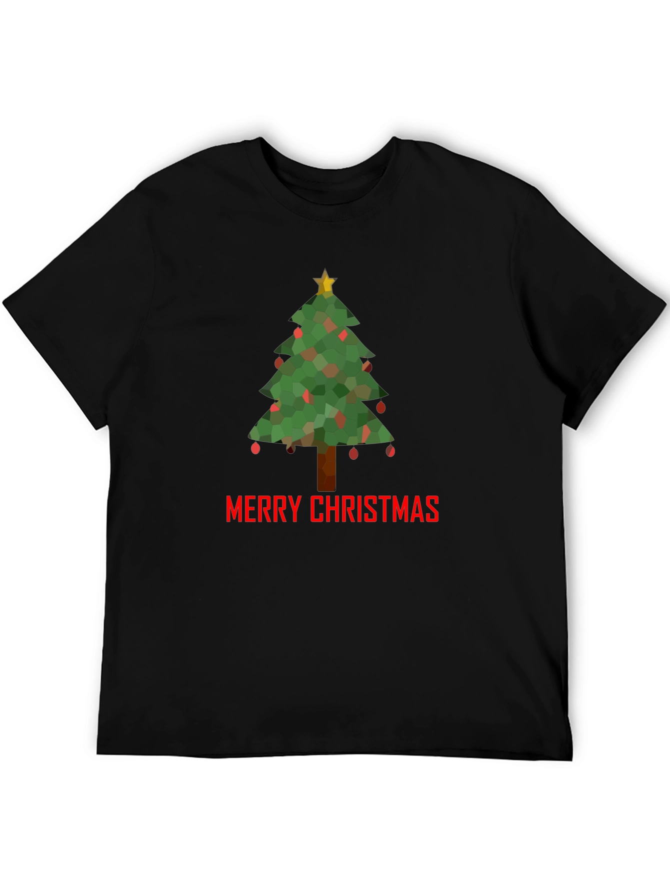 Merry Christmas Tree Graphic T-Shirt