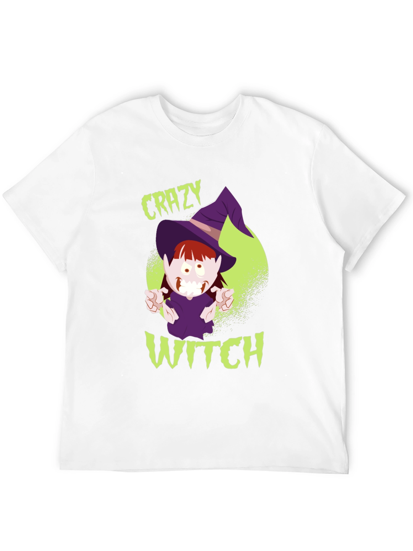 Crazy Witch Graphic Tee - Halloween Shirt
