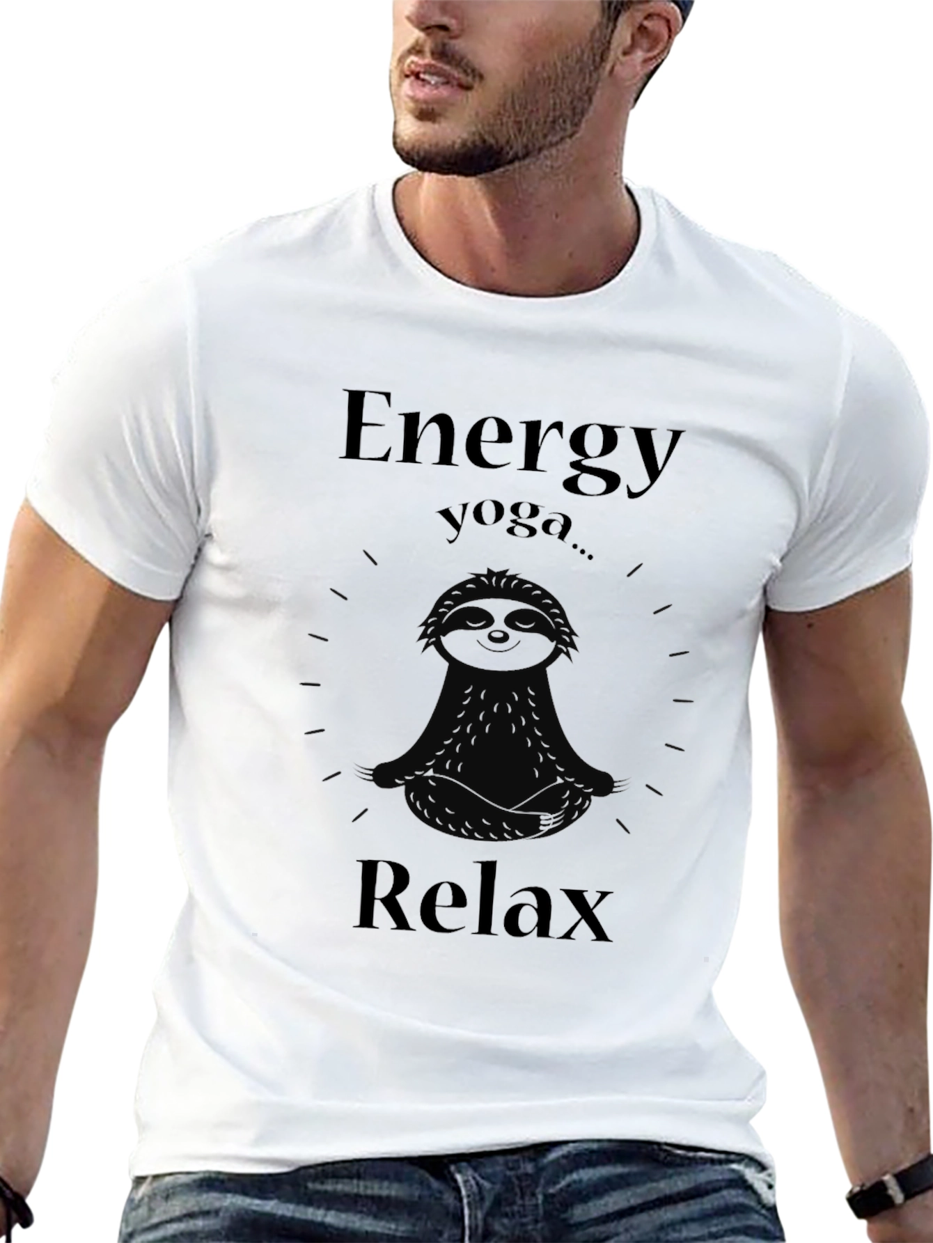 Energy Yoga Relax Sloth Graphic T-Shirt