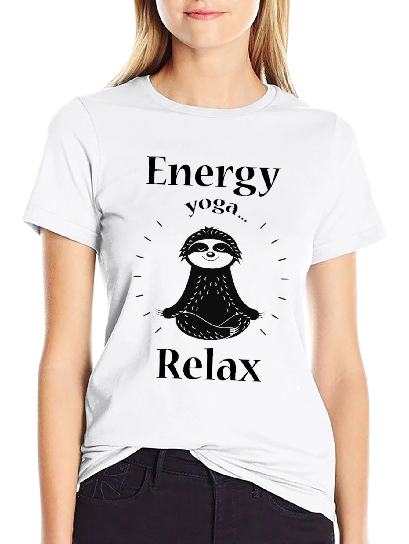 Energy Yoga Relax Sloth Graphic T-Shirt