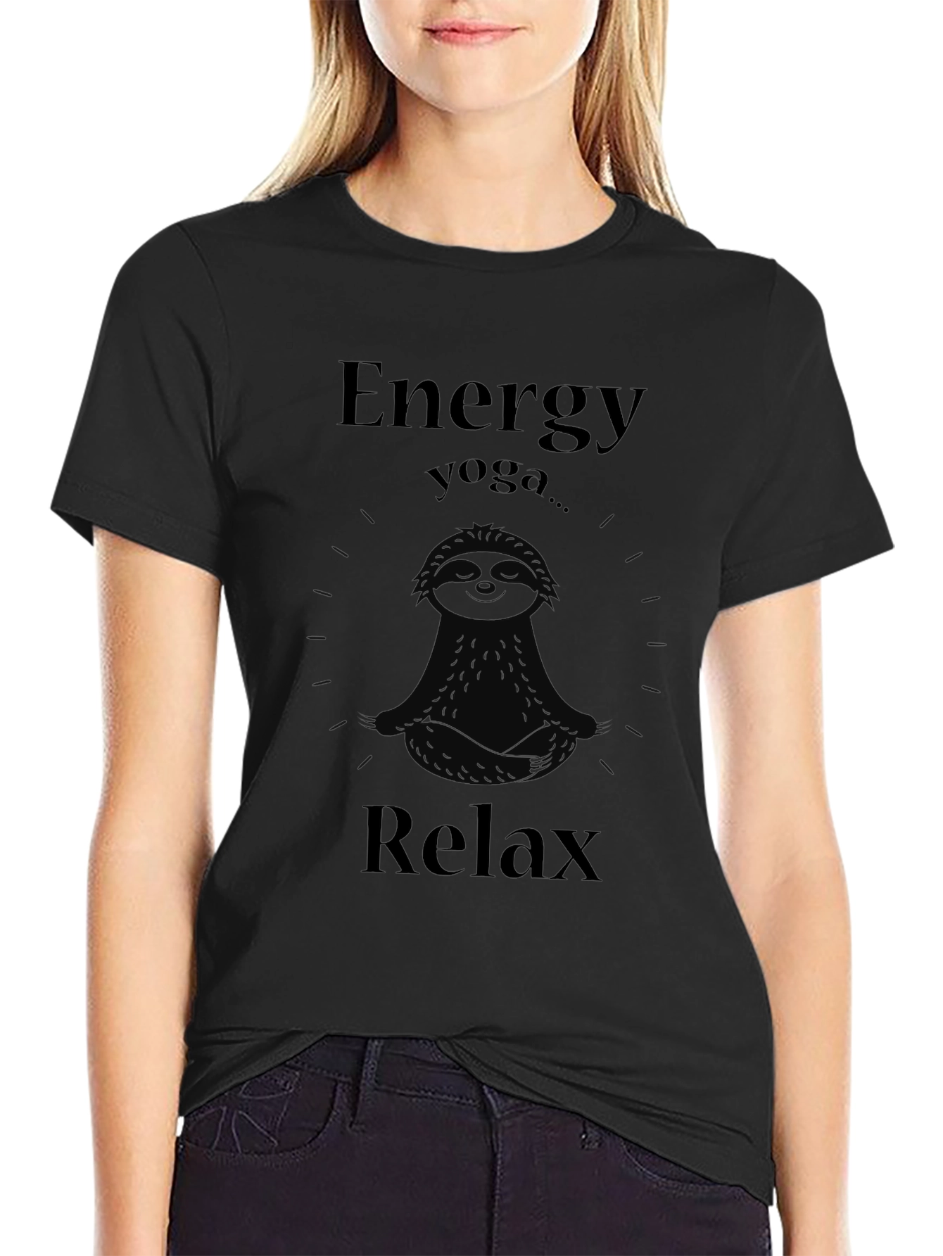 Energy Yoga Relax Sloth Graphic T-Shirt