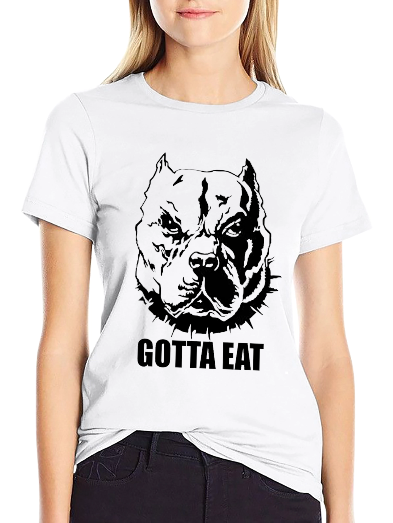 Gotta Eat Pitbull Graphic Tee - Mens Black T-Shirt