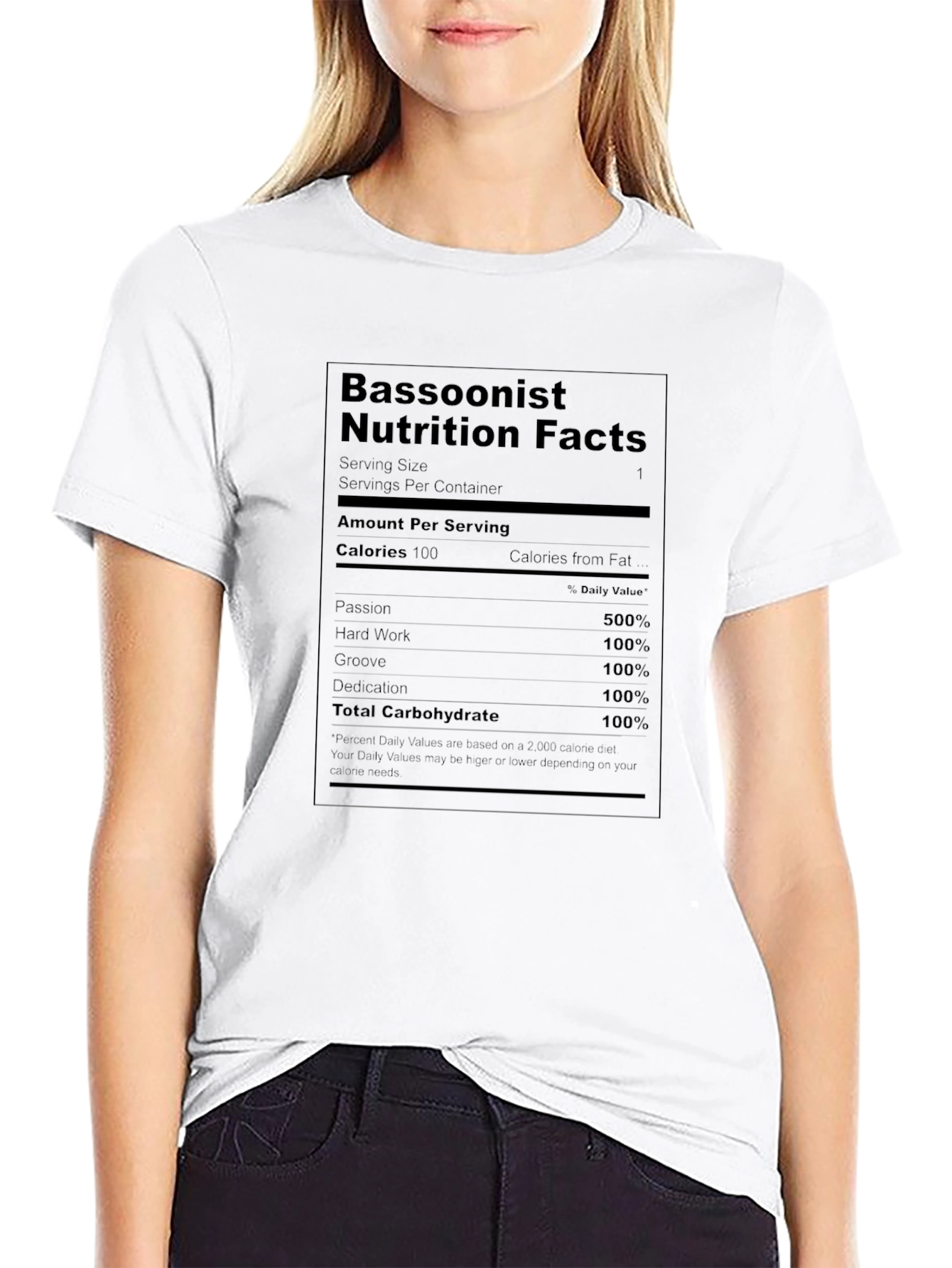 Bassoonist Nutrition Facts Graphic T-Shirt